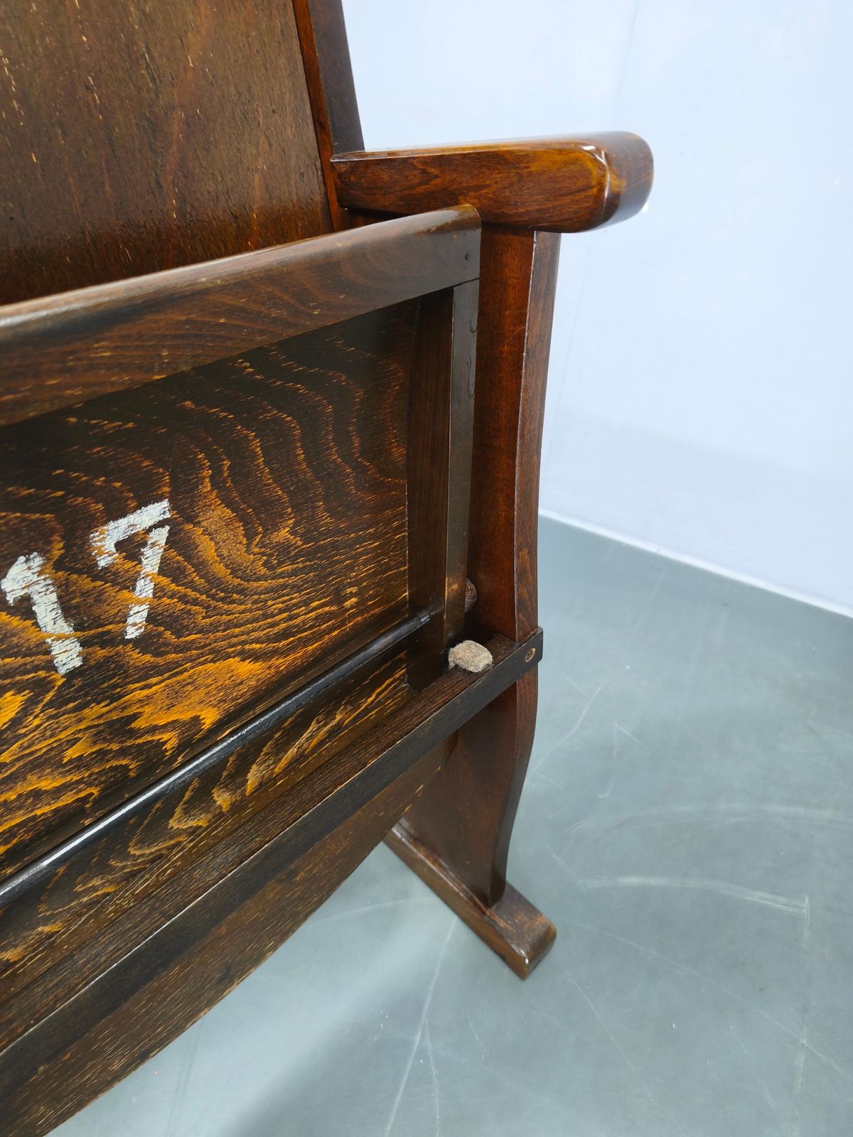photo furniture 1940s Thonet Style Cinema Chair, Beech Wood Folding Seat