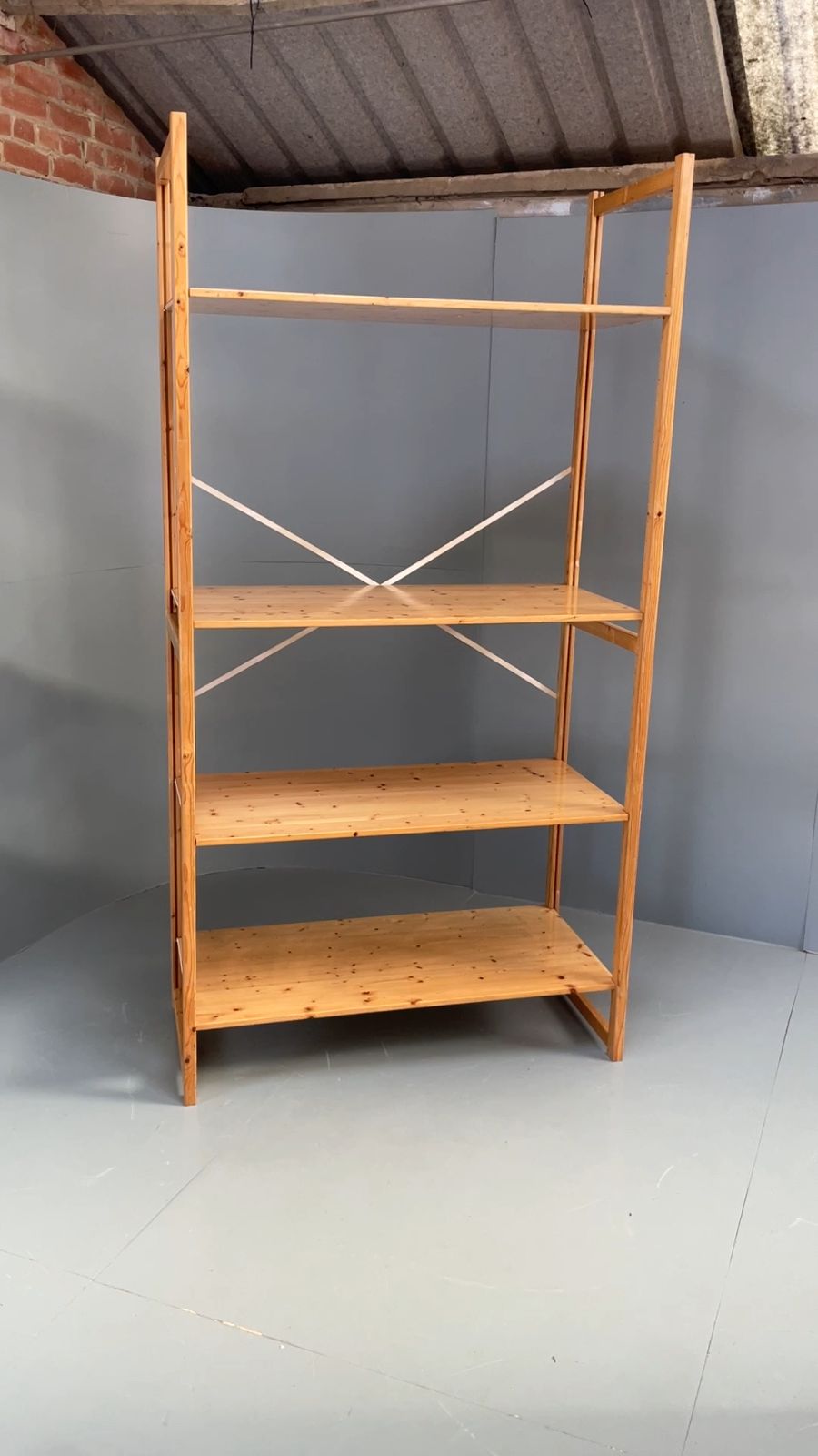 Lundia Pine Shelving System Vintage Adjustable Retro Scandi photo furniture