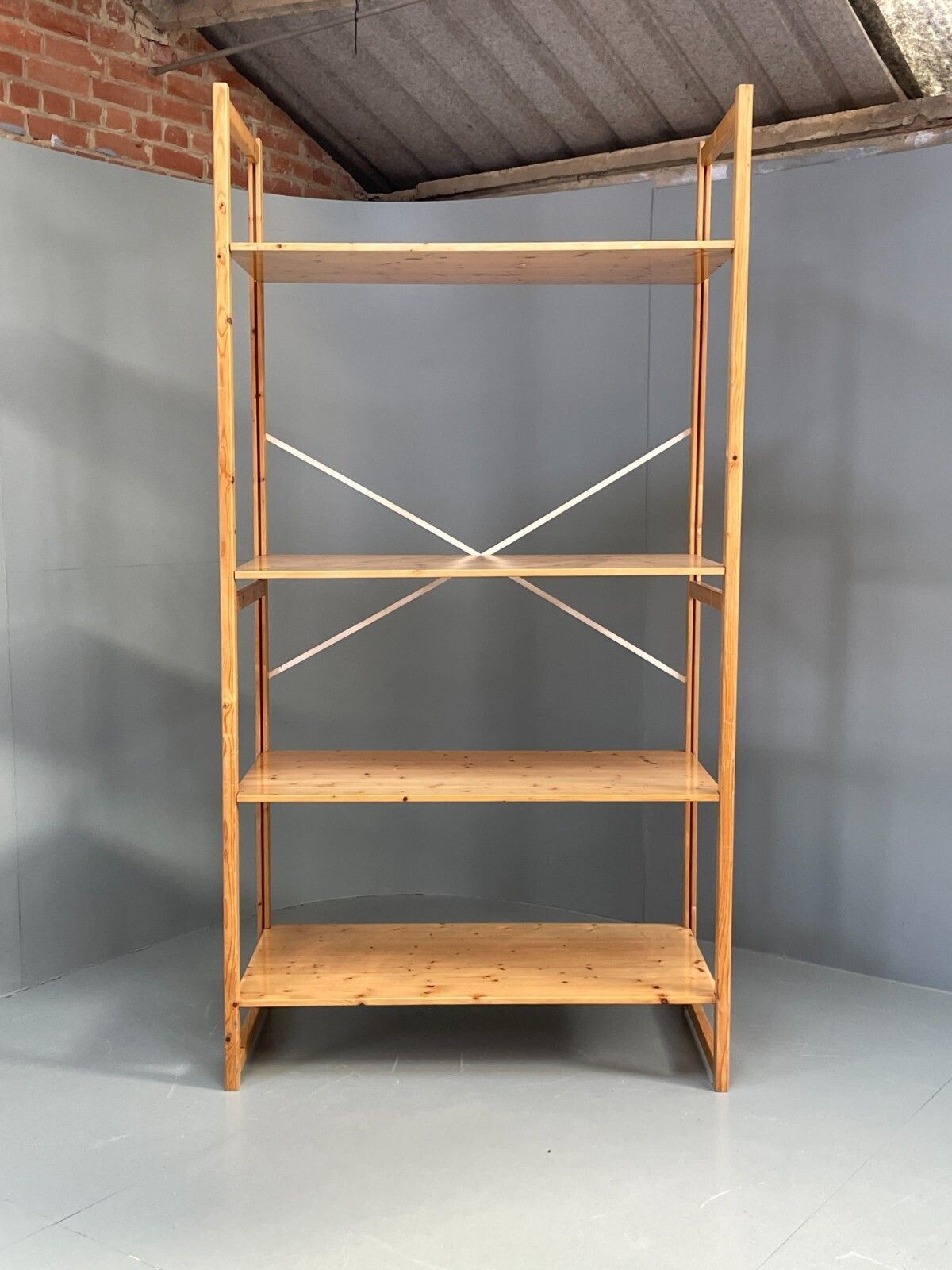 Lundia Pine Shelving System Vintage Adjustable Retro Scandi photo for sale