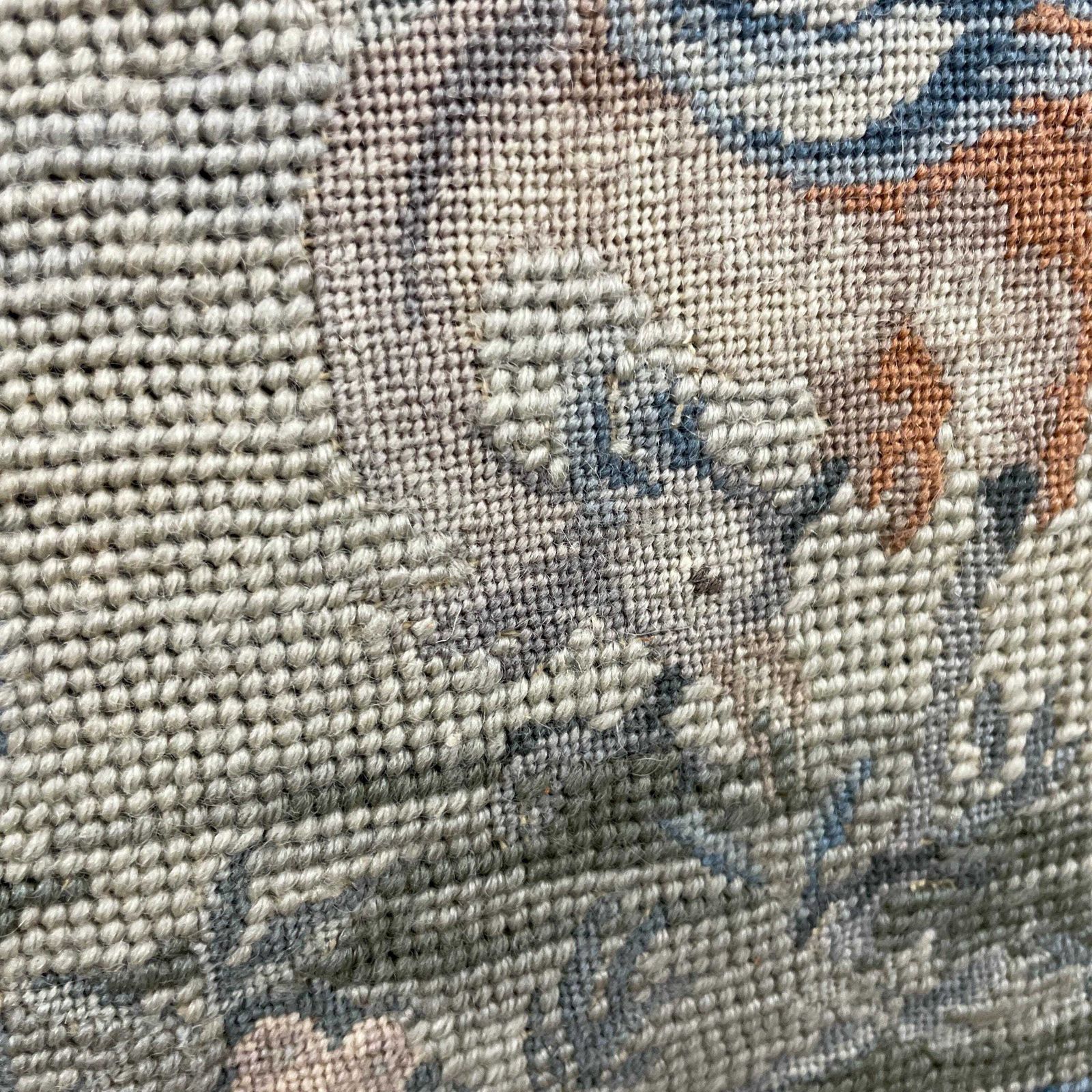Hand Embroidered Bird Needlepoint Framed Wall Art Vintage Nature Tapestry Blue Tones Textile Wall Hanging Unframed photo buy