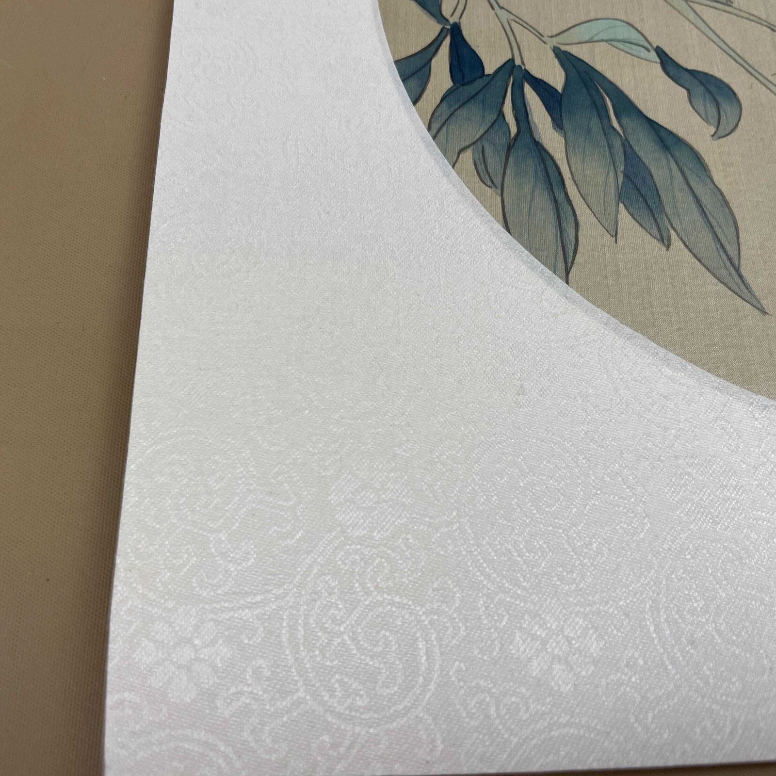 photo for sale Trio Oriental Pictures Birds Flowers Hand Painted Silk Botanical Floral Unframed Asian Blossom Set Of 3 Paintings Mounted