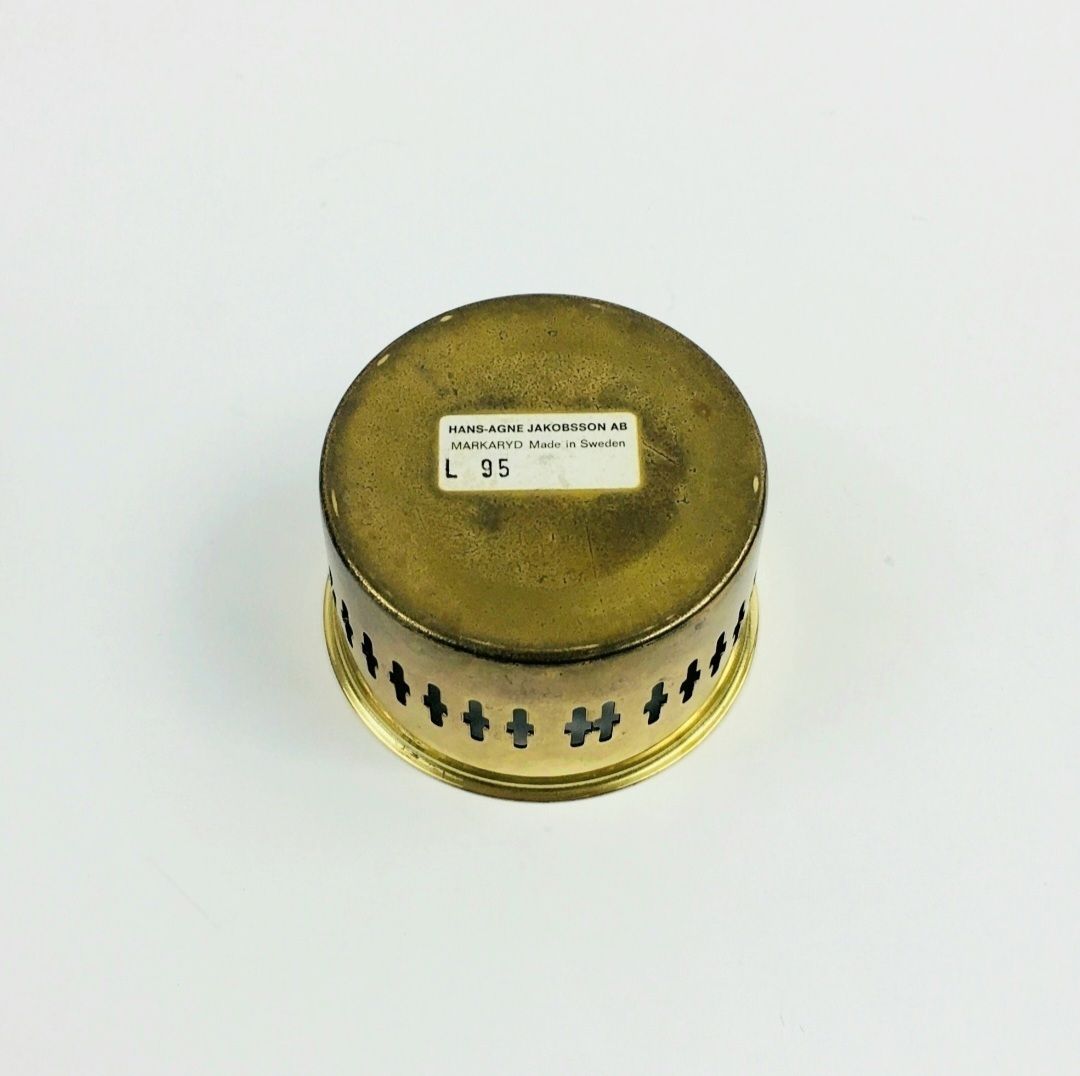Mid Century Scandinavian Glass & Brass Candle Holder Model L95 From Hans Agne Jakobsson Ab Markaryd, Sweden, 1950s/1960s photo vinterior