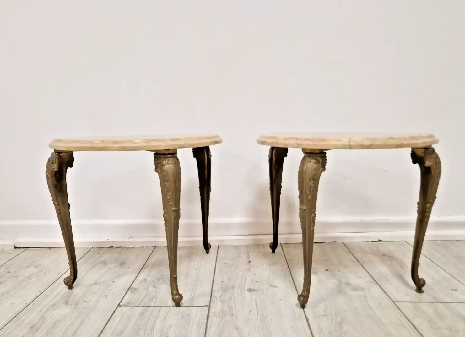 Antique French Bedside Tables With Marble Top
