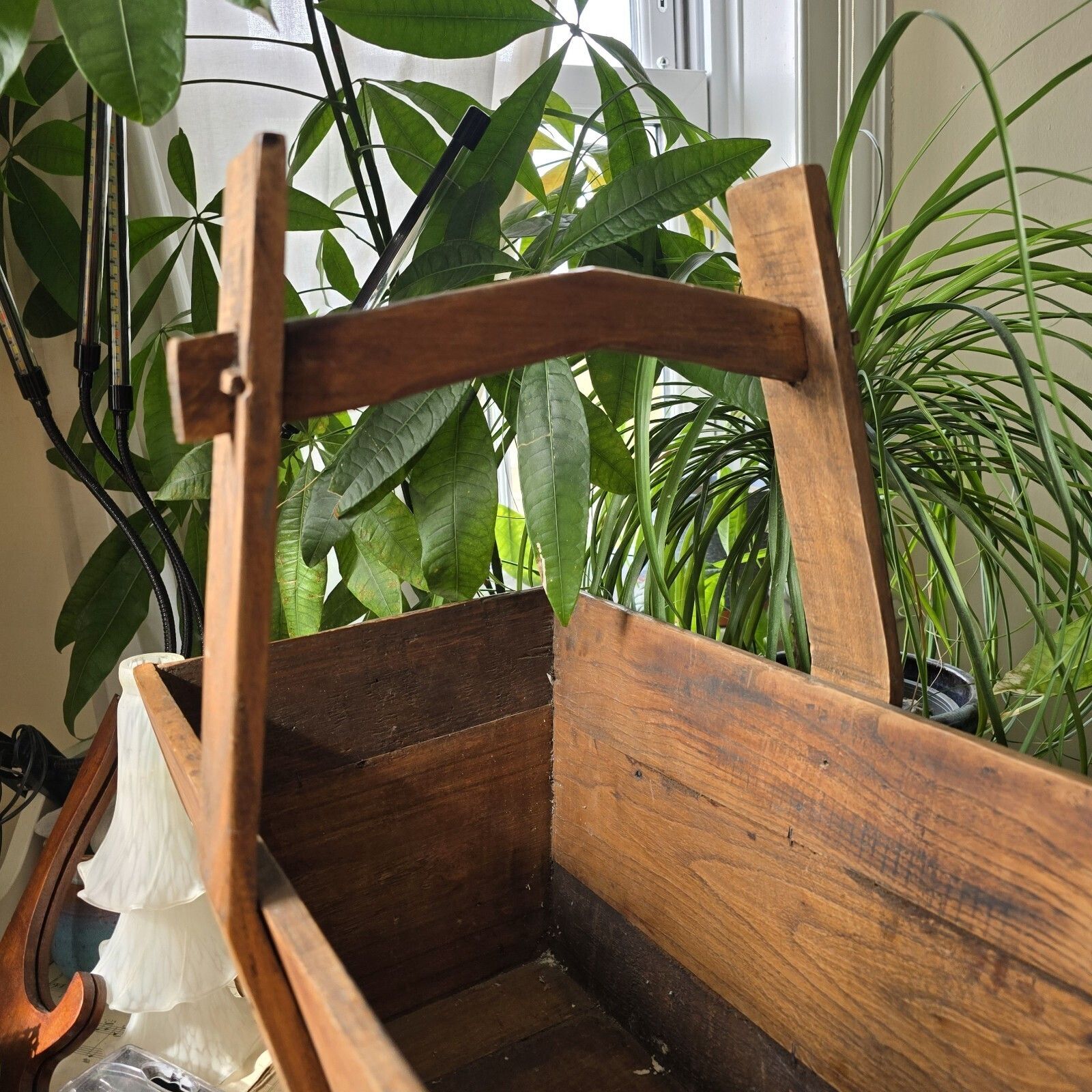 Antique Wooden Trug Chinese Rice Grains Vegetables Old World Rustic Country photo furniture