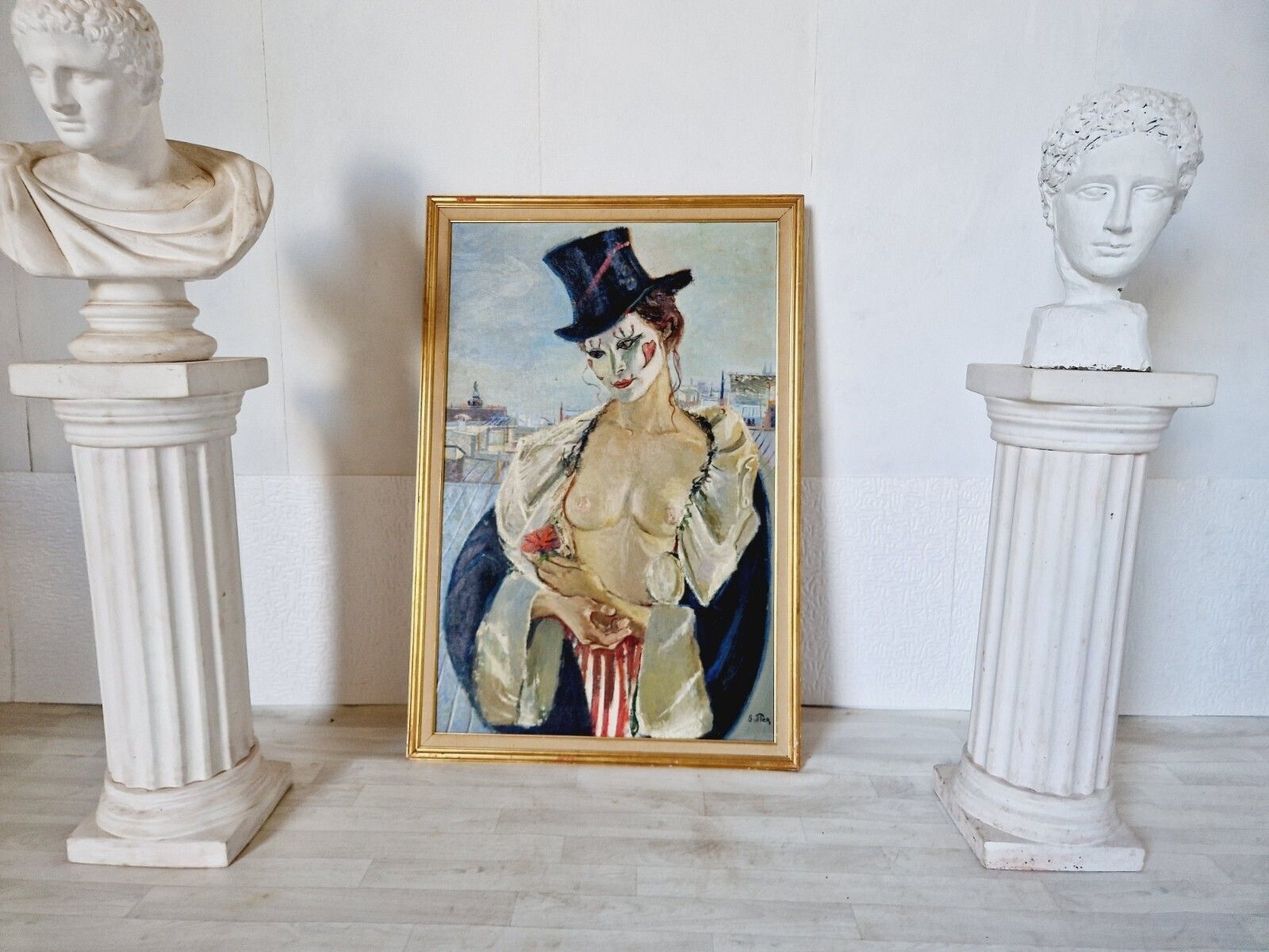 Mid Century Oil Painting French Mme Paris photo Art