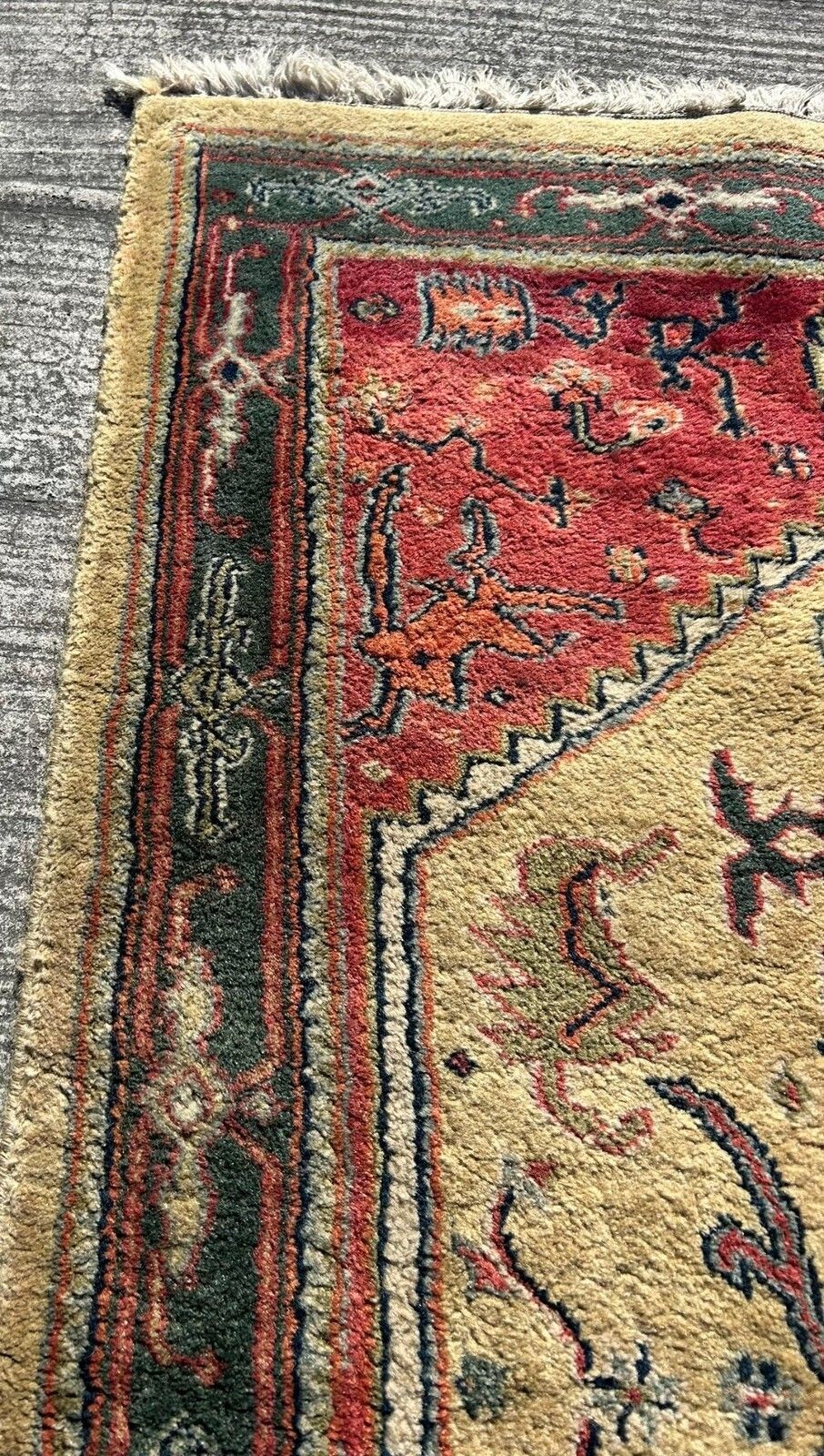 Textiles Vintage Hand Knotted & Made Indian Indo Shervan Wool Carpet Rug 169cm X 94cm photo