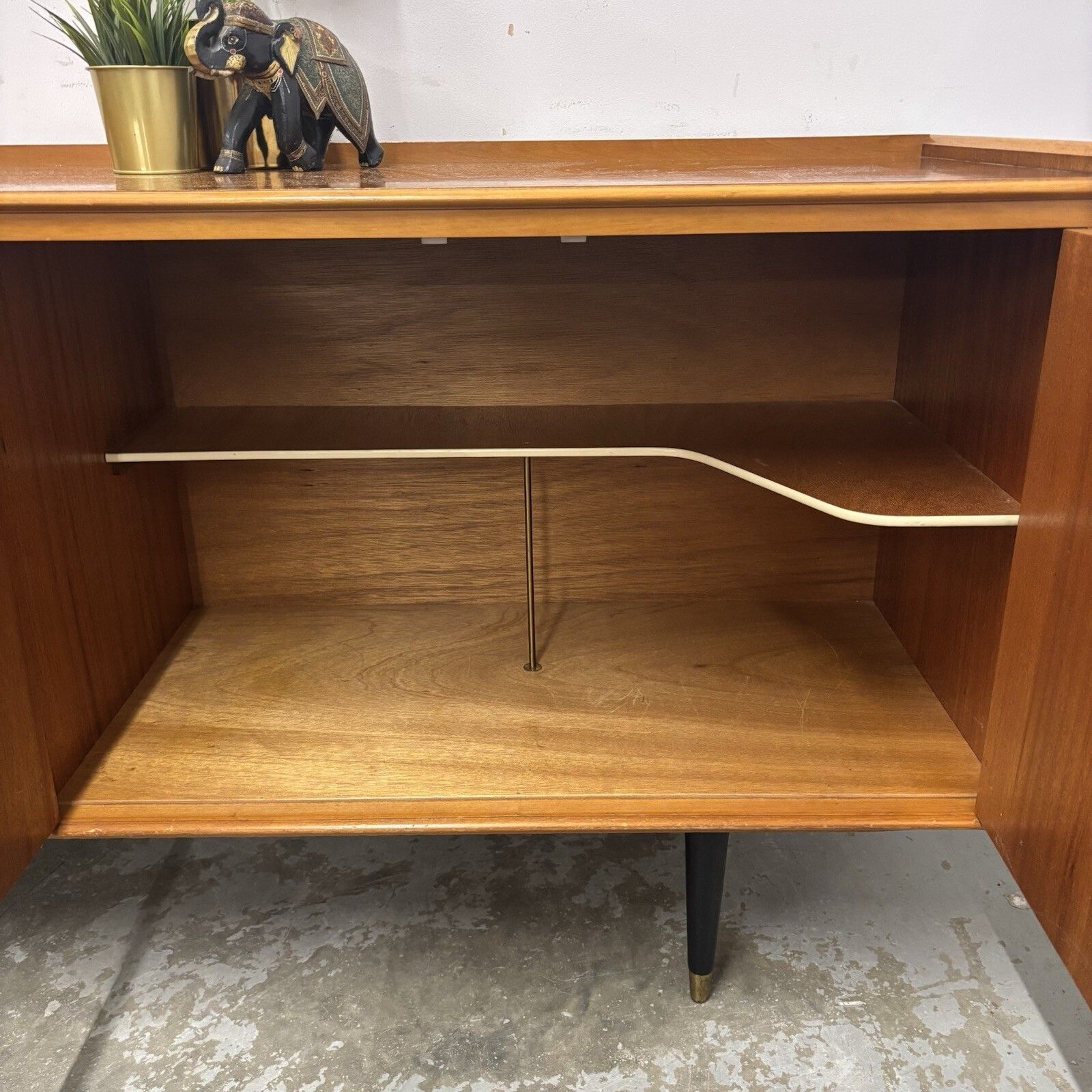 photo furniture Mid Century Sideboard 1960s Vintage Cabinet With Drawers & Bar Storage