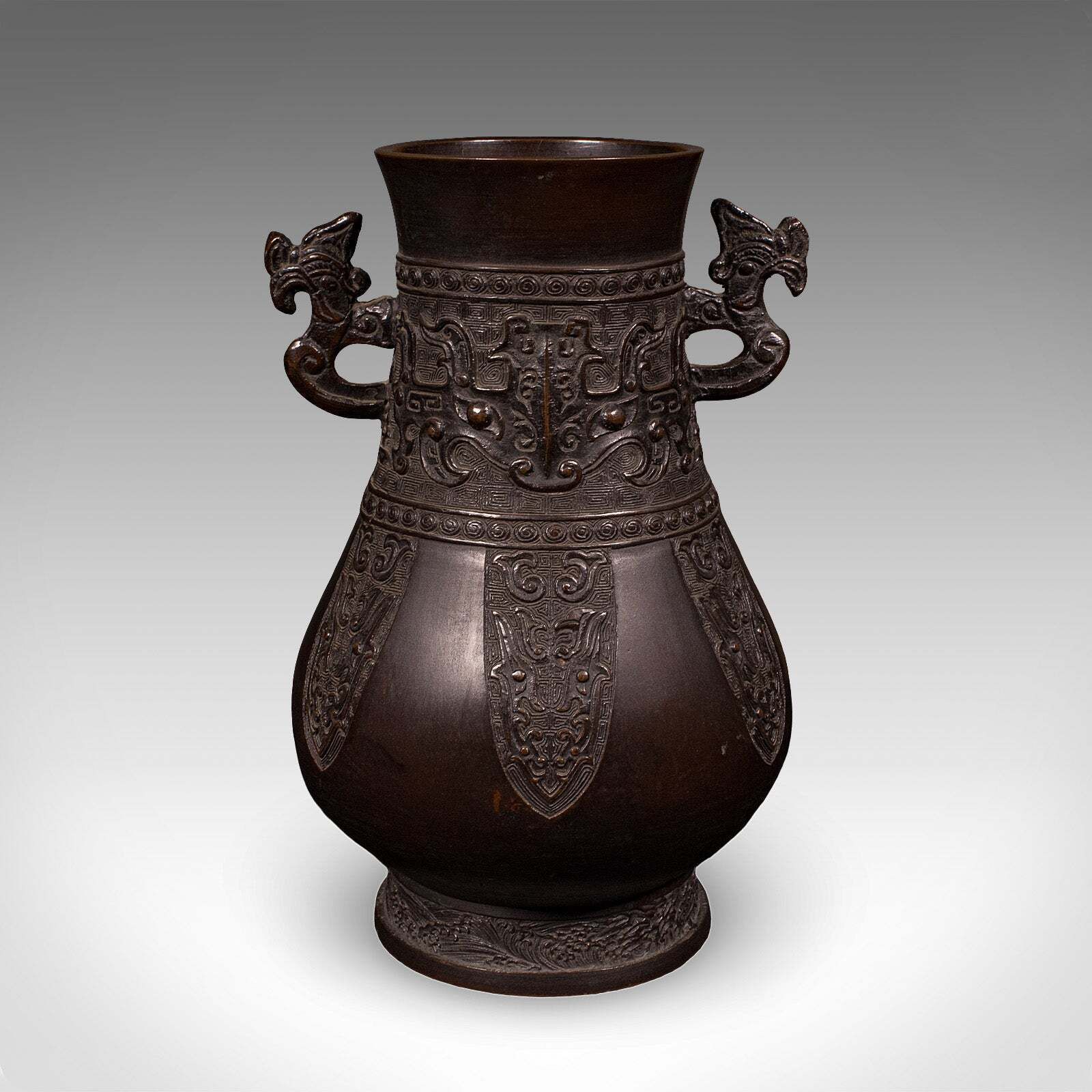 Antique Hu Vase, Oriental, Bronze, Flower Pot, Display Urn, Victorian, C.1880 photo Home Decor
