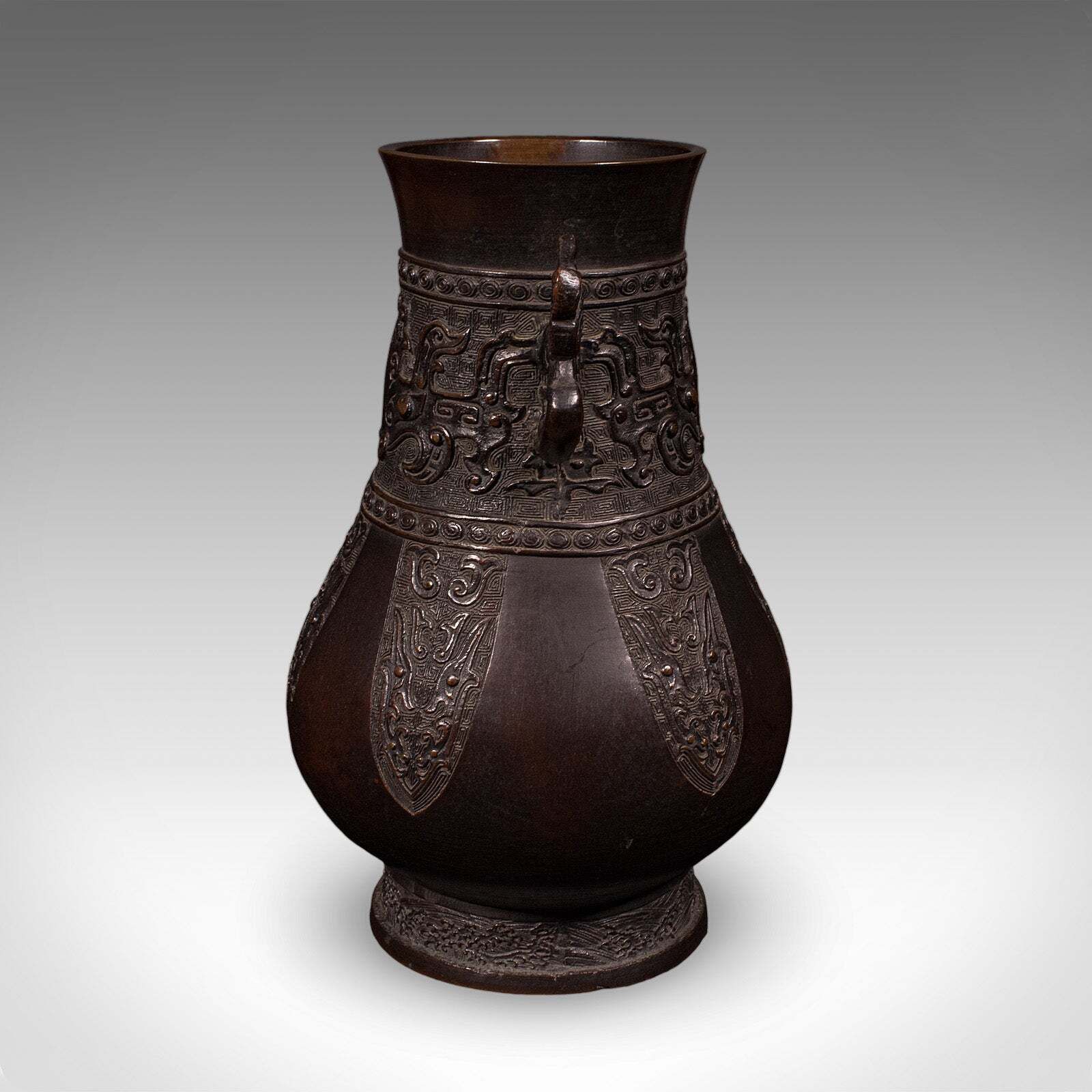 Antique Hu Vase, Oriental, Bronze, Flower Pot, Display Urn, Victorian, C.1880 photo 1523.0