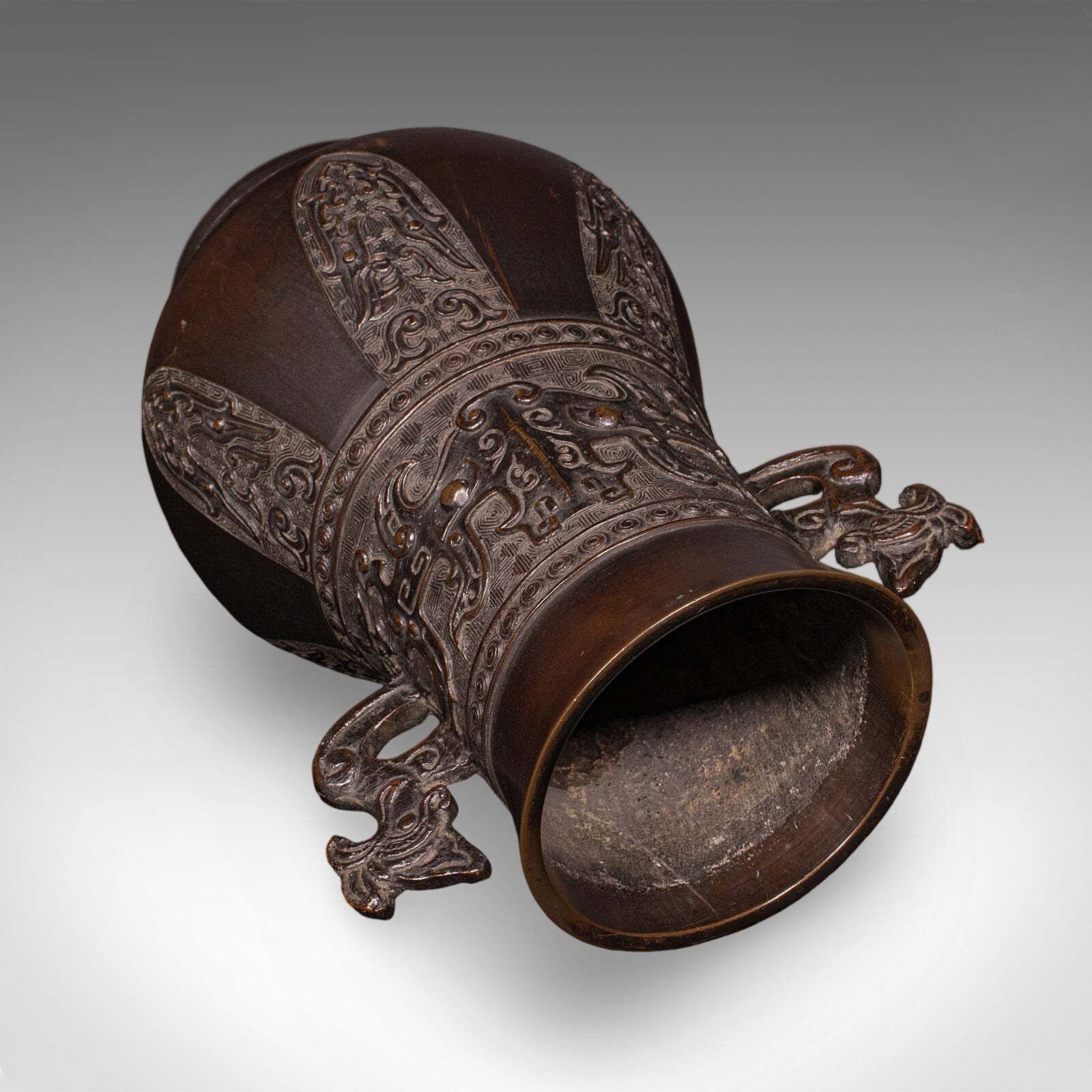 photo furniture Antique Hu Vase, Oriental, Bronze, Flower Pot, Display Urn, Victorian, C.1880