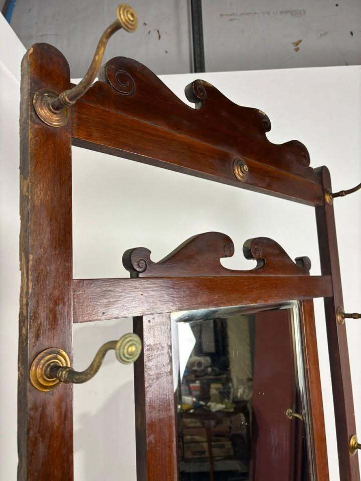 Vintage Oak Hall Coat Stand, Early 20th Century photo vinterior