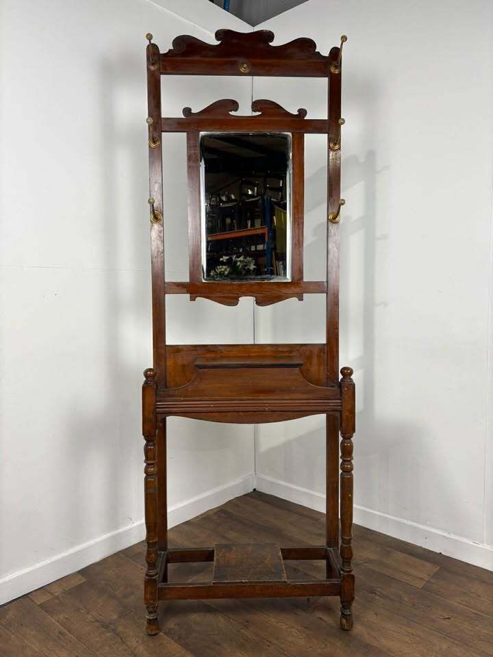 Vintage Oak Hall Coat Stand, Early 20th Century