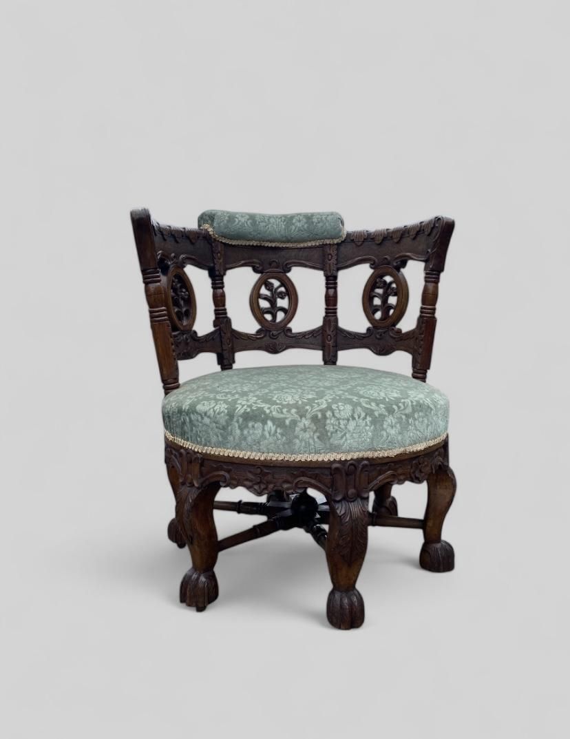 Burgermeister Carved Oak Antique Chair