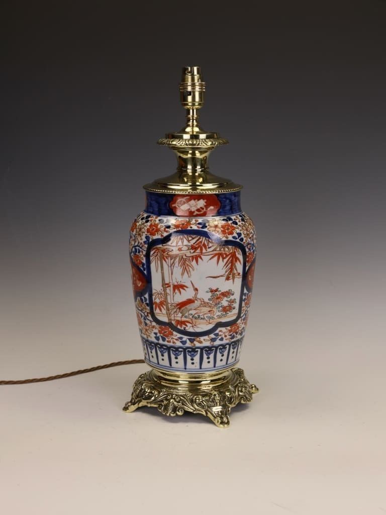 A Charming Meiji Period Japanese Imari Porcelain Table Lamp photo furniture