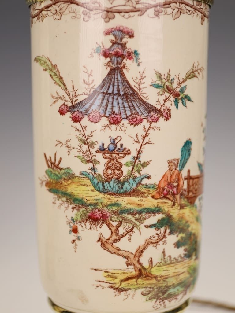 Exceptional Pair Of French Faience Table Lamps By Keller & Guérin, Lunéville, Circa 1900 photo furniture