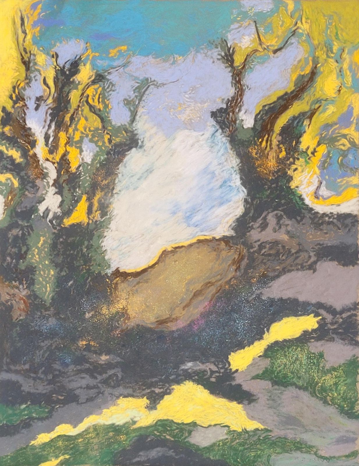 Francis Besson Olive Trees In Mid Summer Provence. Pastel On Paper. 2022
