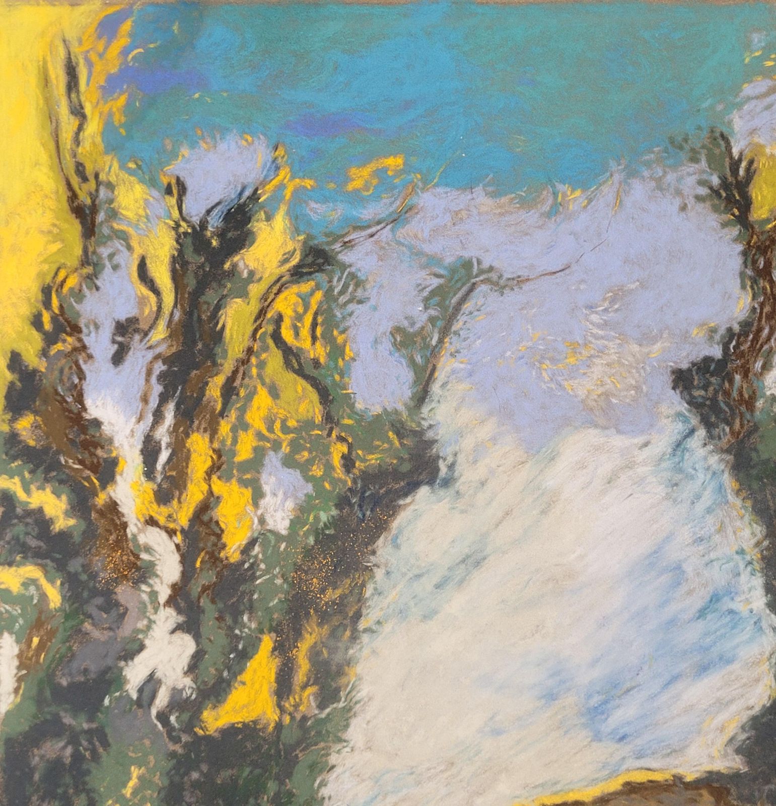 Francis Besson Olive Trees In Mid Summer Provence. Pastel On Paper. 2022 photo for sale