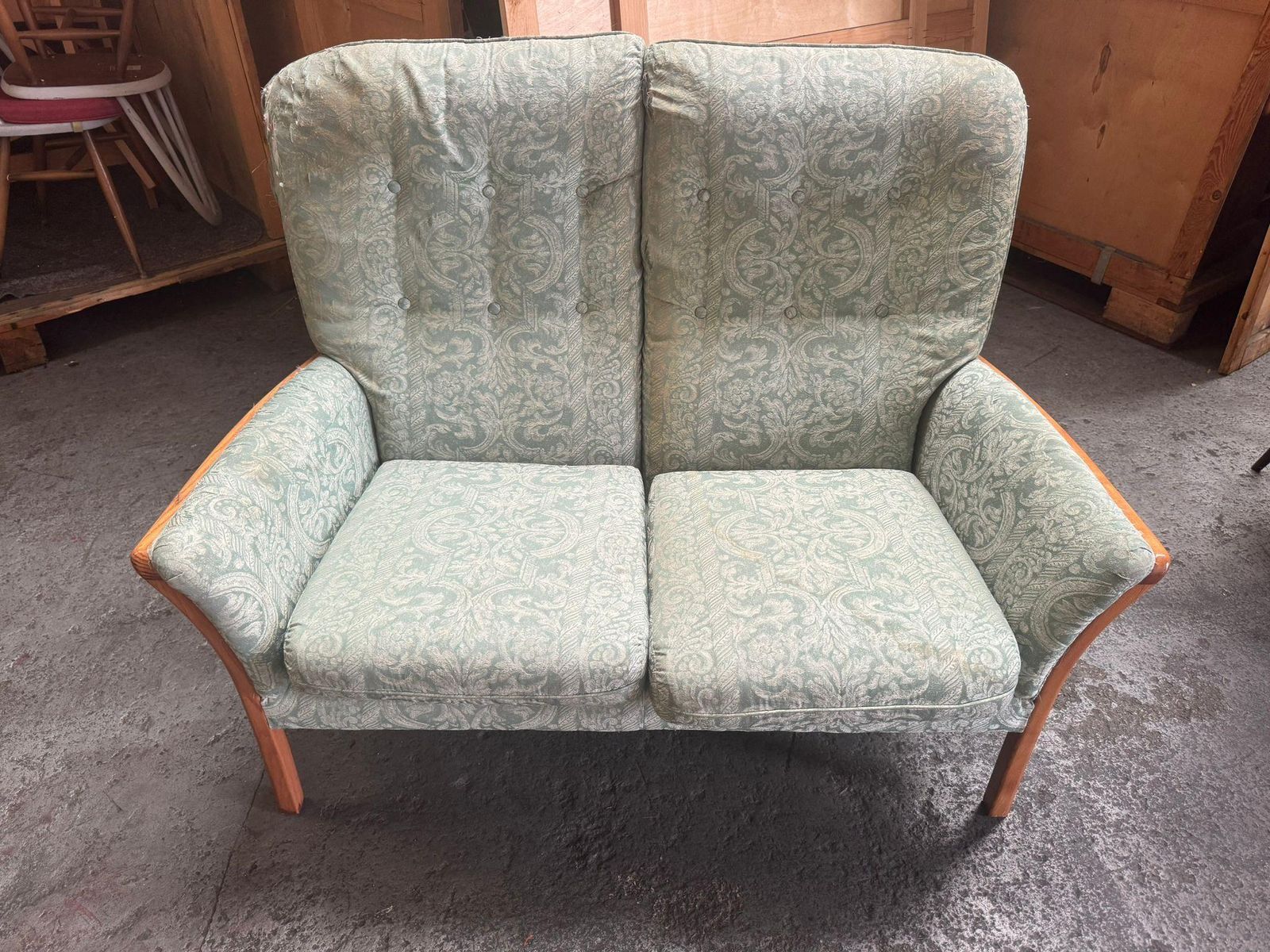 Rare Parker Knoll 1240 " Seater Sofa /Upcycling Project With Original Upholstery