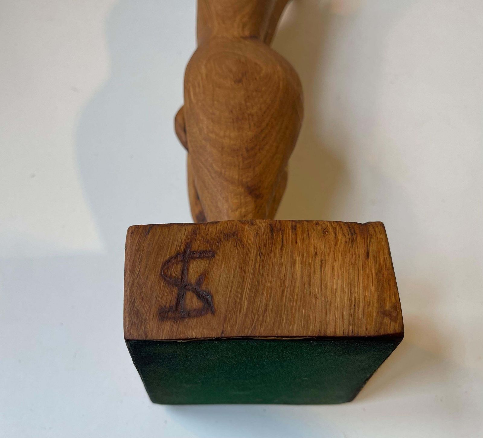 Art Folk Art Phallus Sculpture   Male Torso In Hand Carved Wood, 1970s photo