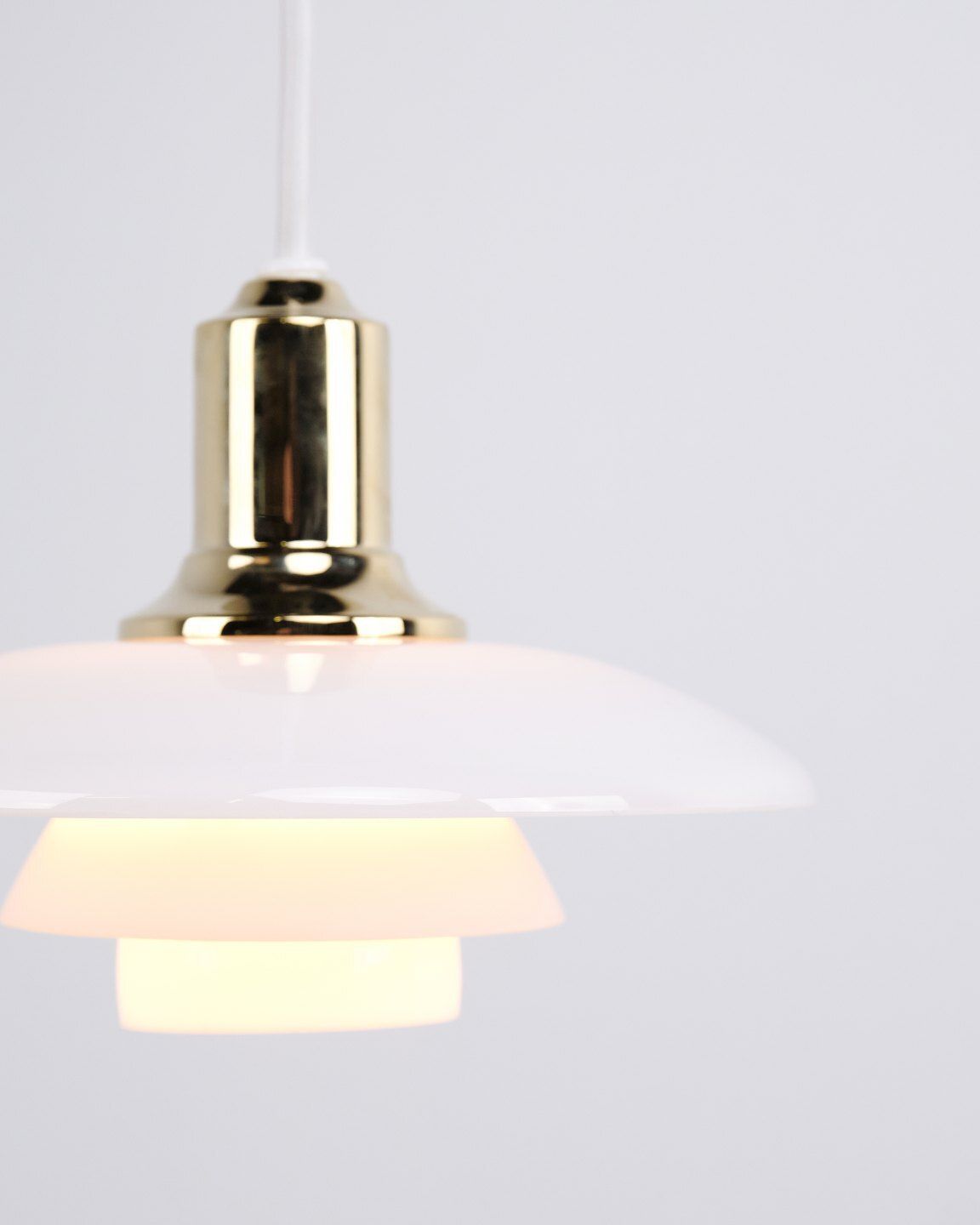 Poul Henningsen Pendant Lamp Model Ph 2/1 In Brass For Louis Poulsen. photo Lighting