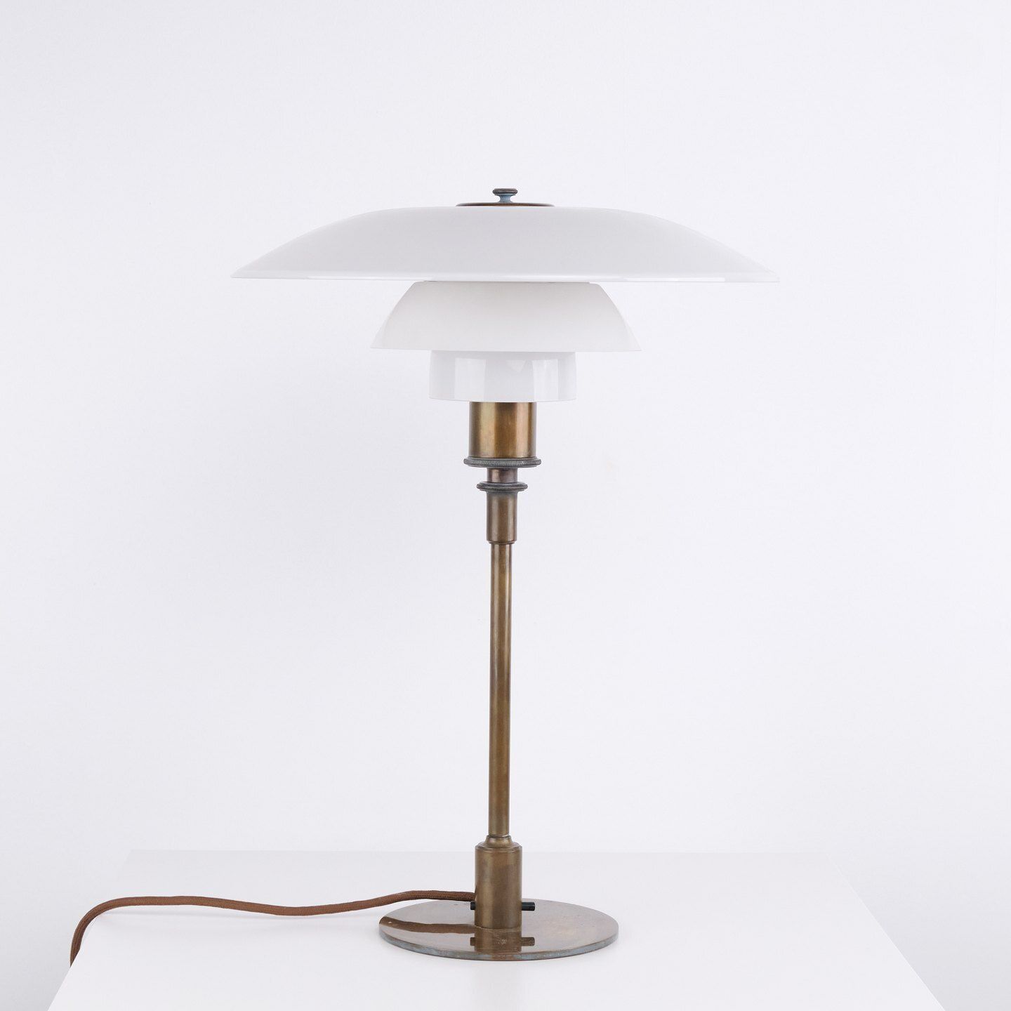 photo furniture Poul Henningsen Table Lamp Model Ph 4/3 In Burnished Brass For Louis Poulsen, 1930s.
