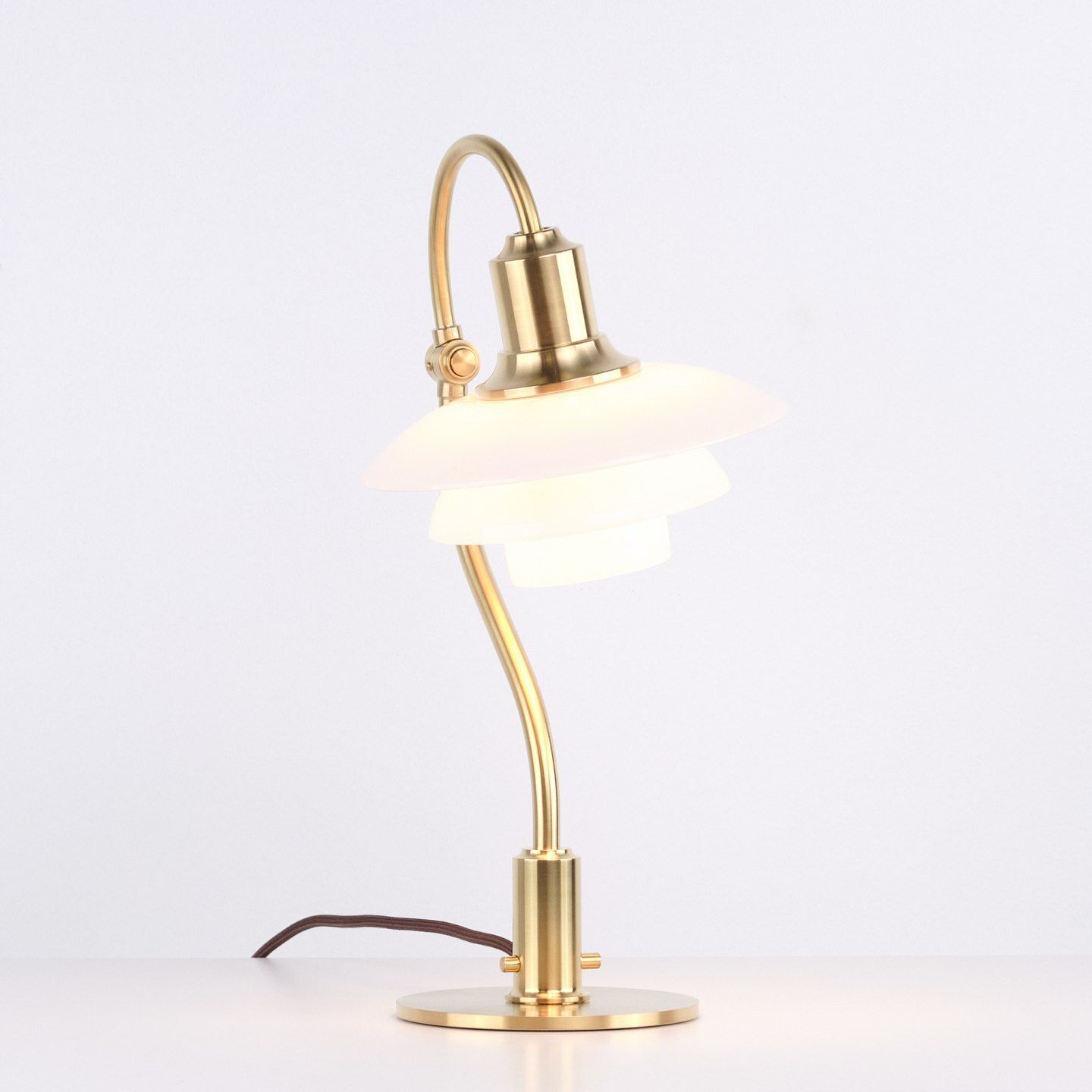 Poul Henningsen Table Lamp Ph 2/2 “The Question Mark” Limited Edition By Louis Poulsen. photo for sale