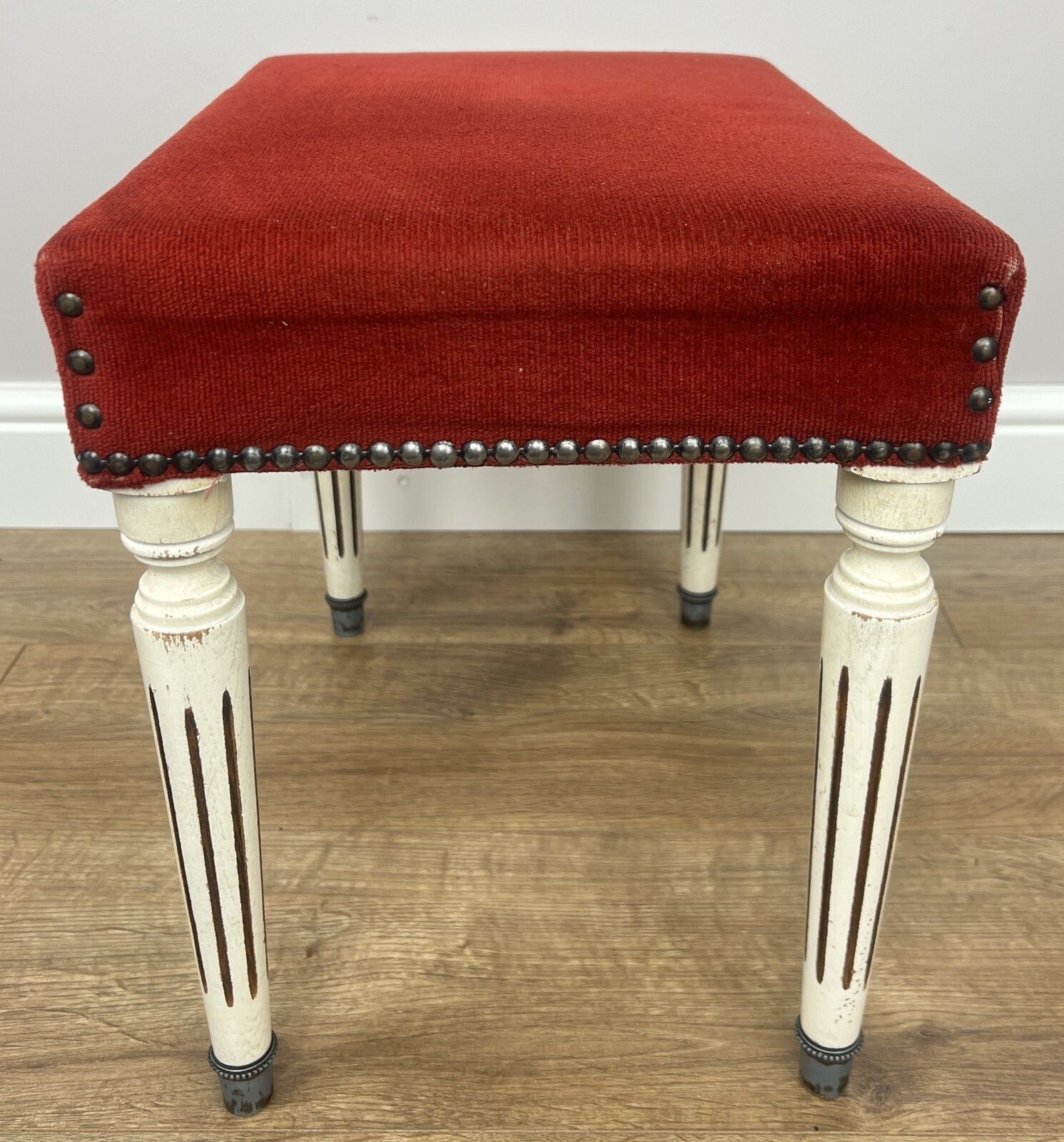 Footstool Vintage French Upholstered Stool Bench Decorative Seat Lot 4948. photo 179.0