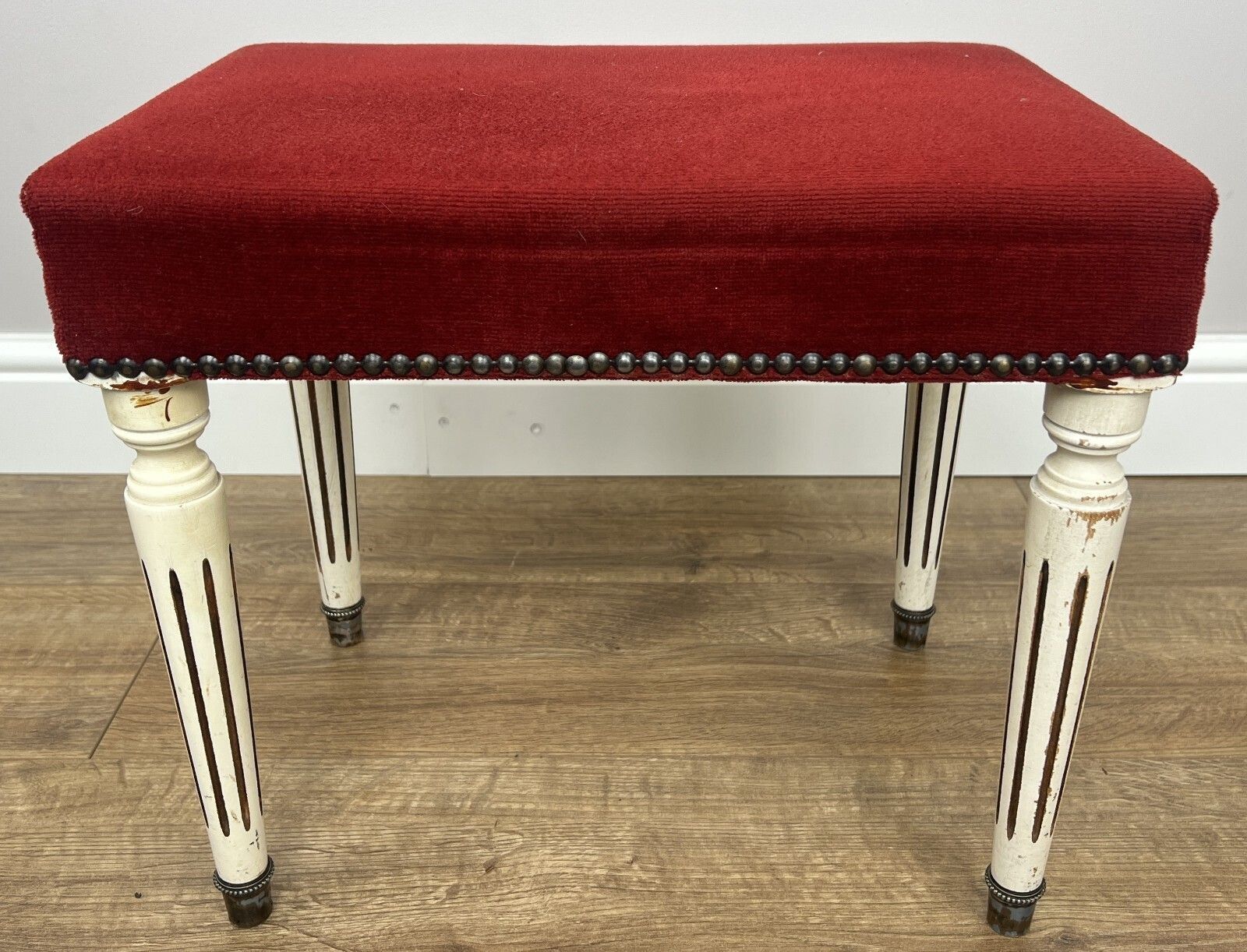 Footstool Vintage French Upholstered Stool Bench Decorative Seat Lot 4947. photo Furniture