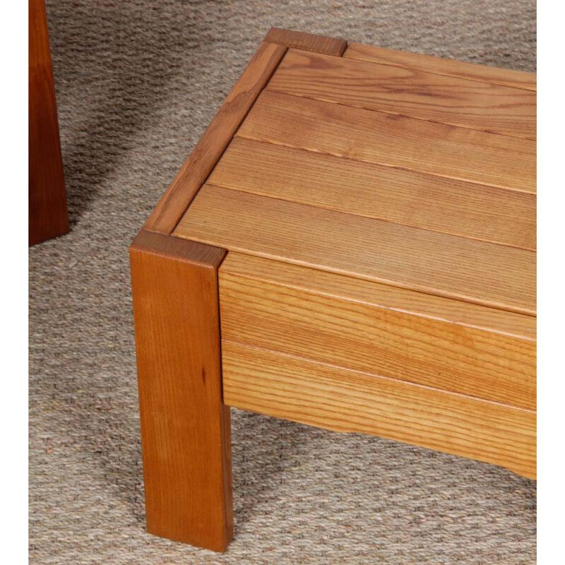 A Pair Of Bedside Tables In Solid Ash, French Craftsmanship From The 20th Century. photo Furniture