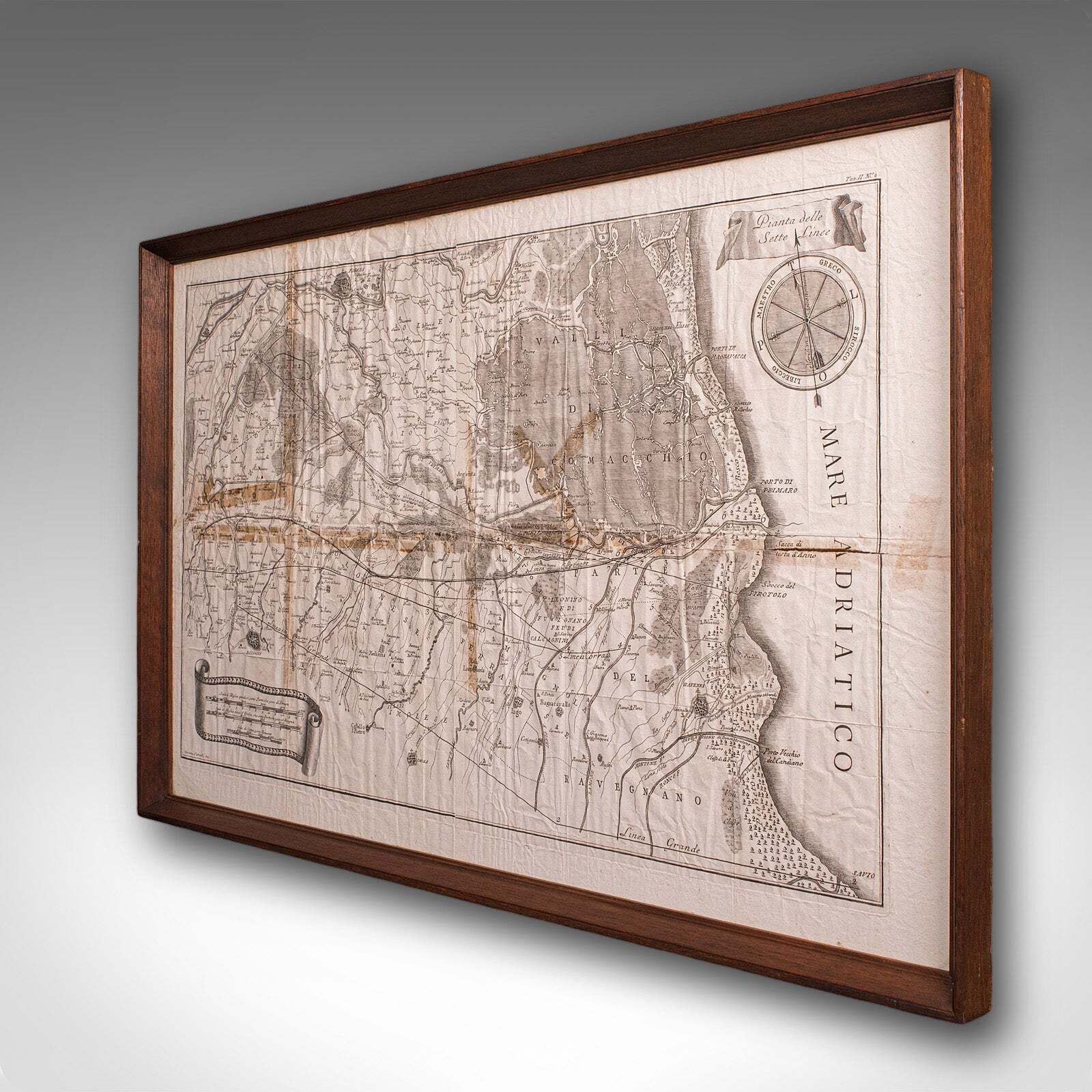 Antique Italian Region Map, Framed Cartography, 18th Century, Emilia Romagna photo for sale
