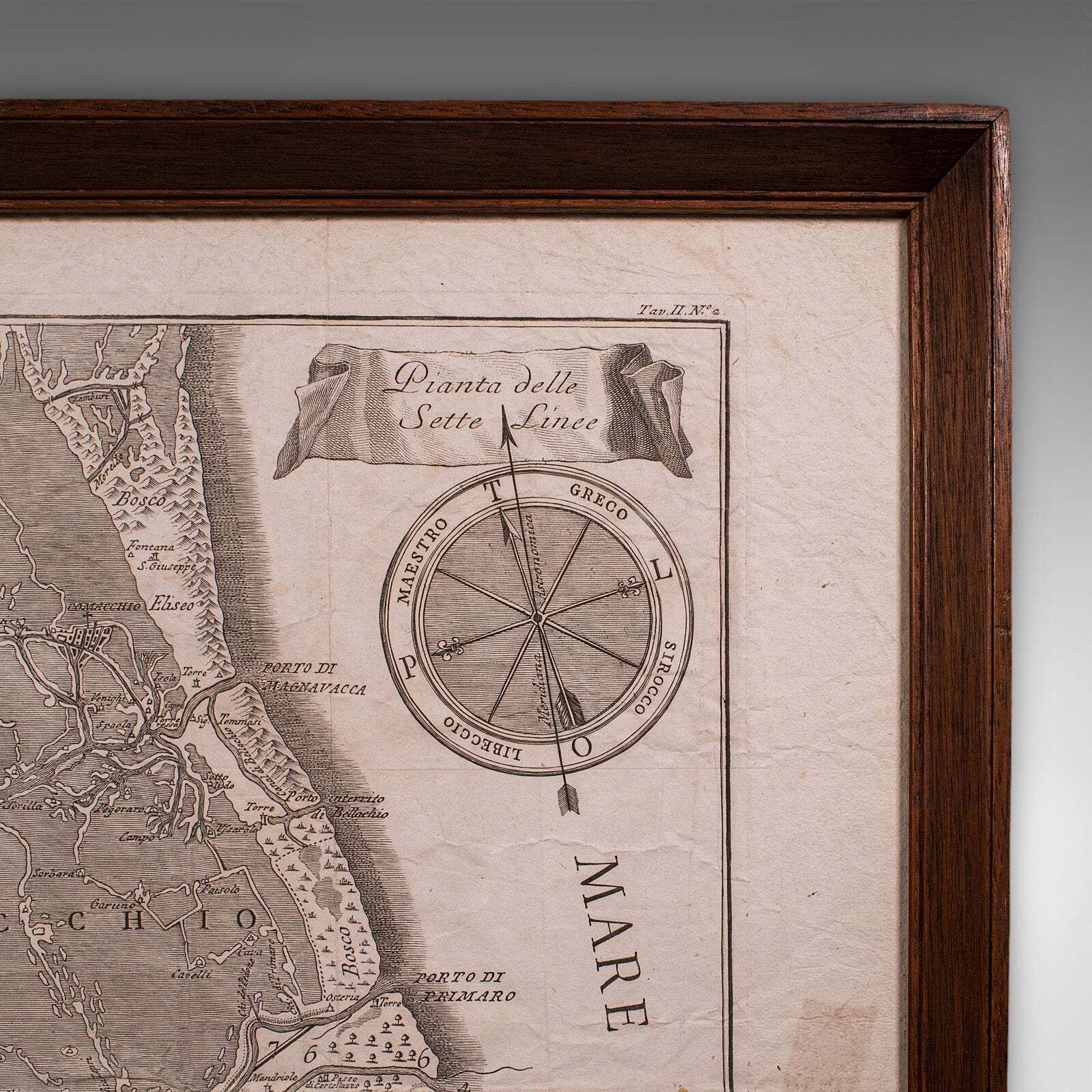 Antique Italian Region Map, Framed Cartography, 18th Century, Emilia Romagna photo Art