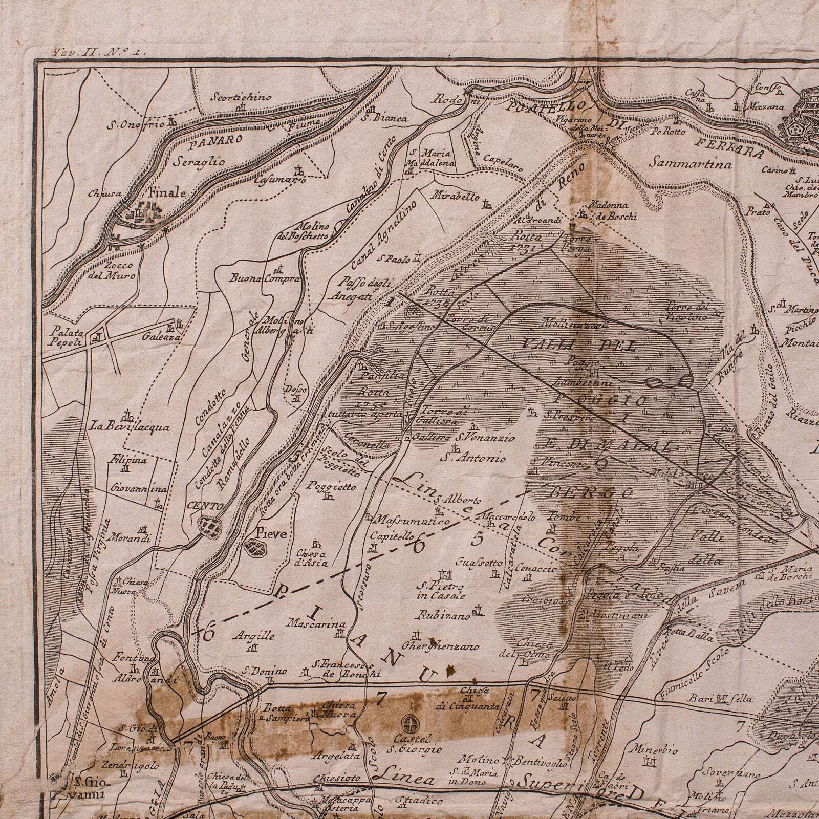 Antique Italian Region Map, Framed Cartography, 18th Century, Emilia Romagna photo 911.0