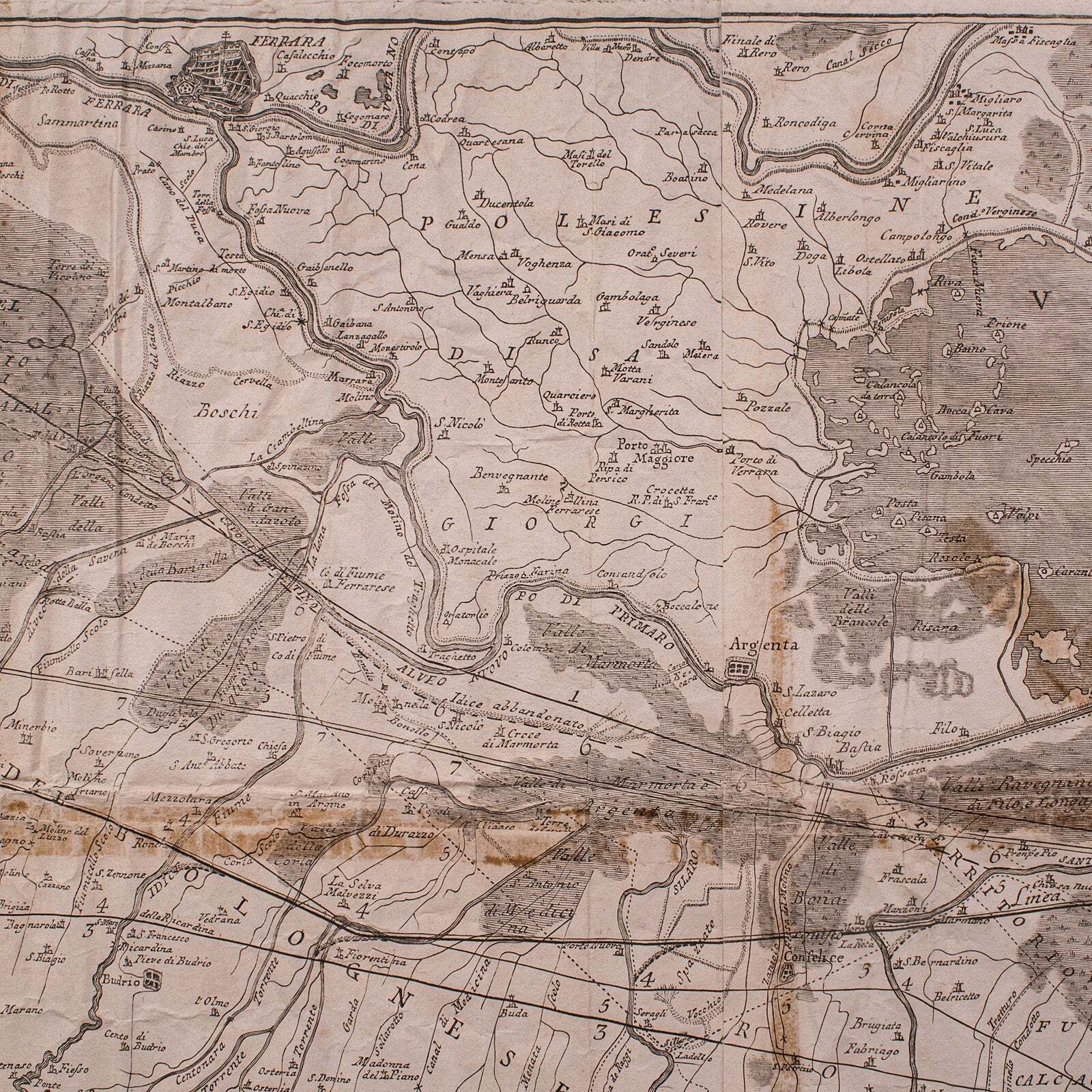 Antique Italian Region Map, Framed Cartography, 18th Century, Emilia Romagna photo vinterior