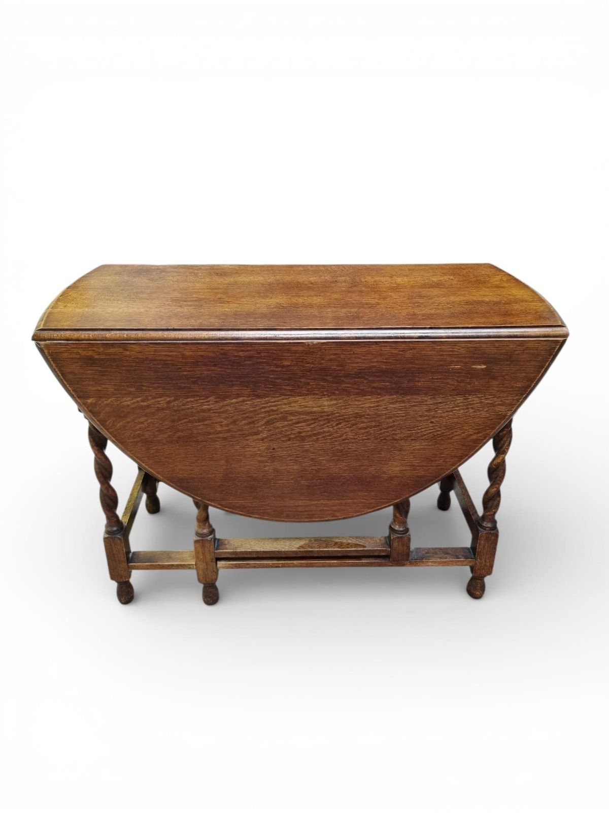 Antique Oak Gateleg Drop Leaf Table / Barley Twist Legs / C.1920 / Free Delivery photo 340.0