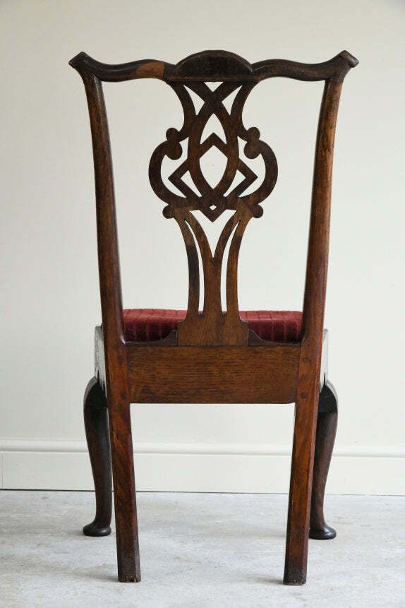 Georgian Oak Chippendale Style Chair photo furniture