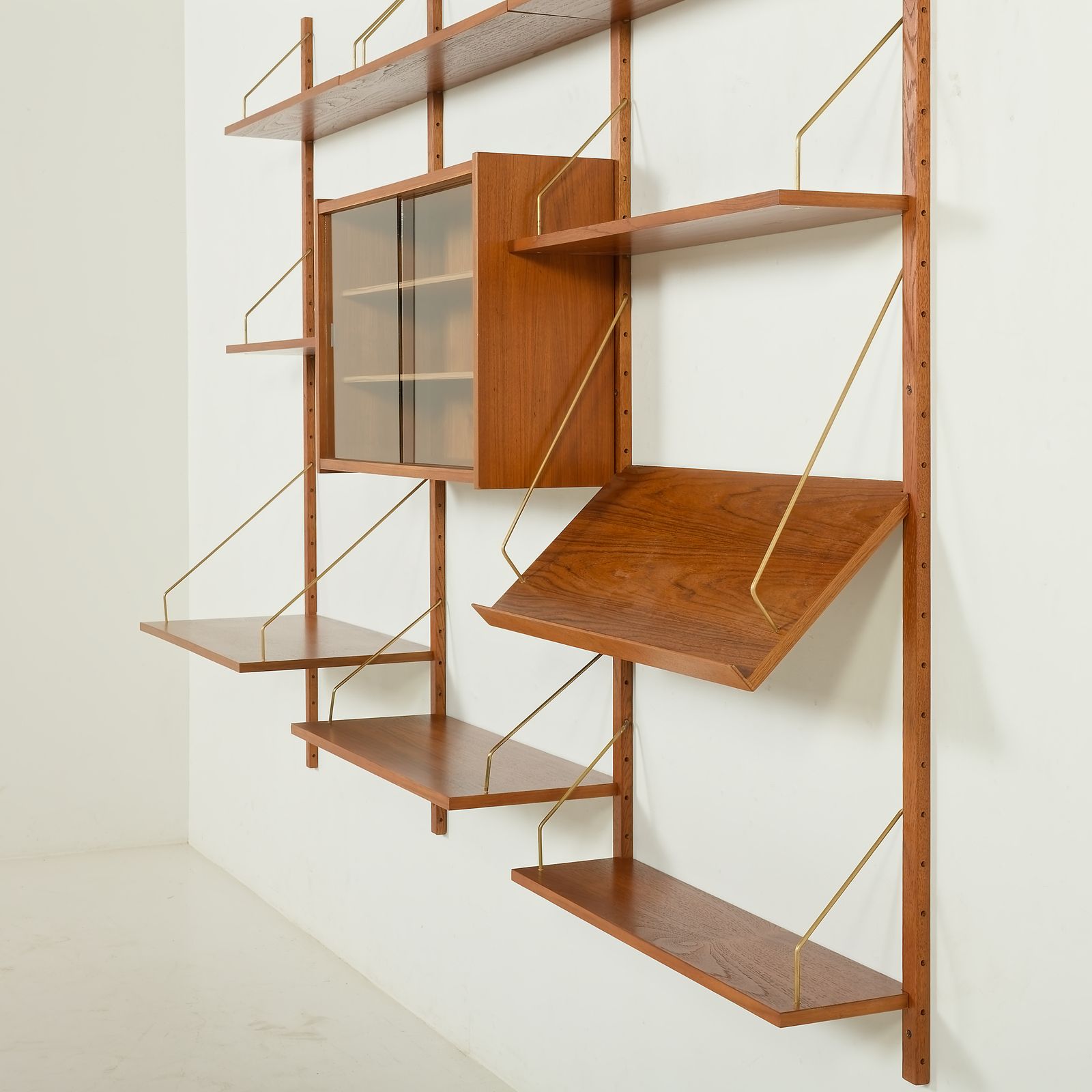 Danish Vintage Teak Wall Unit Attr. To Preben Sorensen, 1960s photo vinterior