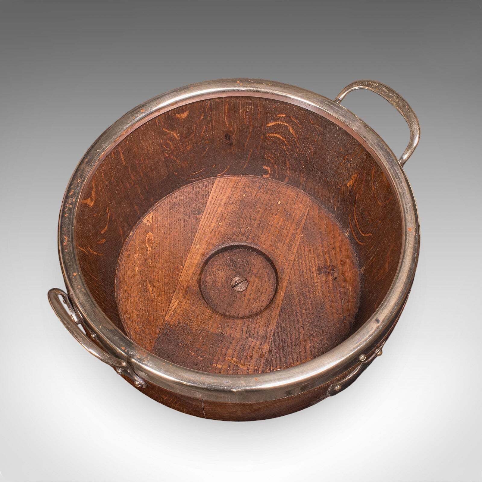 Antique Presentation Prize Bowl, English, Oak, Ceramic, Fruit Dish, Edwardian photo vintage