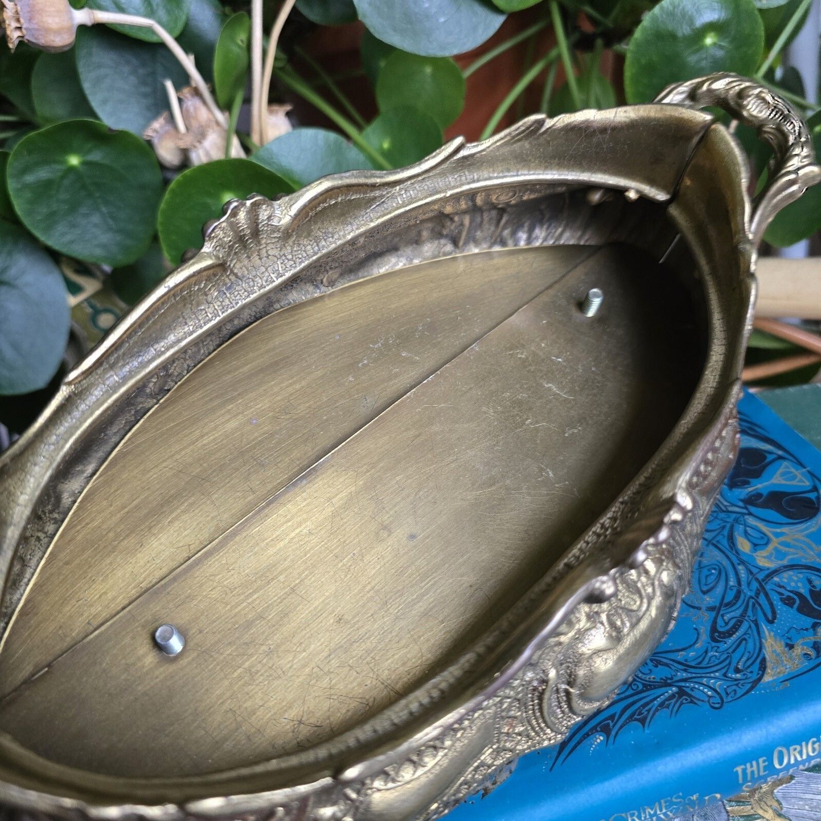 Antique Brass Jardiniere Planter Vintage Flower Display French Interior Rococo photo 135.0
