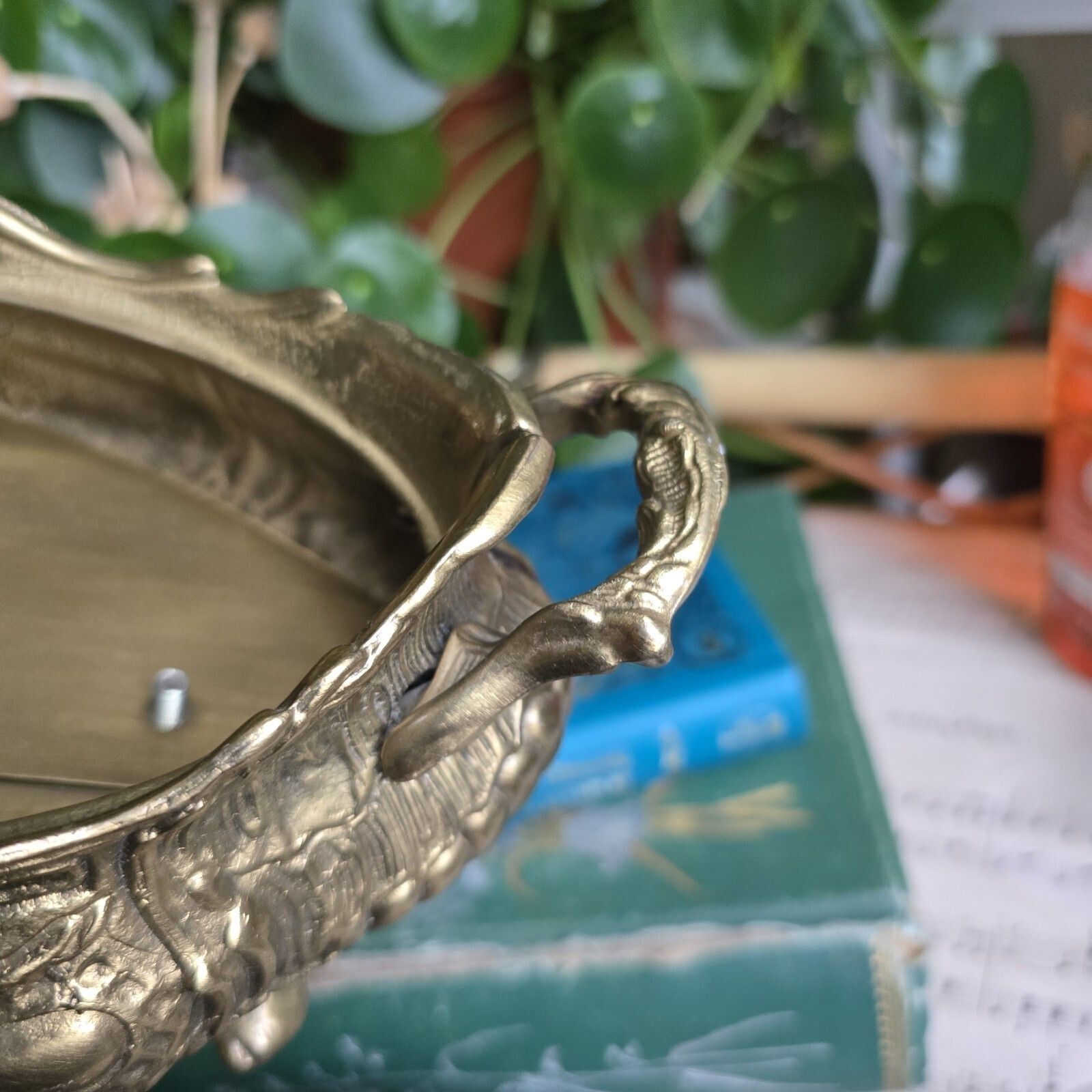 photo vintage Antique Brass Jardiniere Planter Vintage Flower Display French Interior Rococo