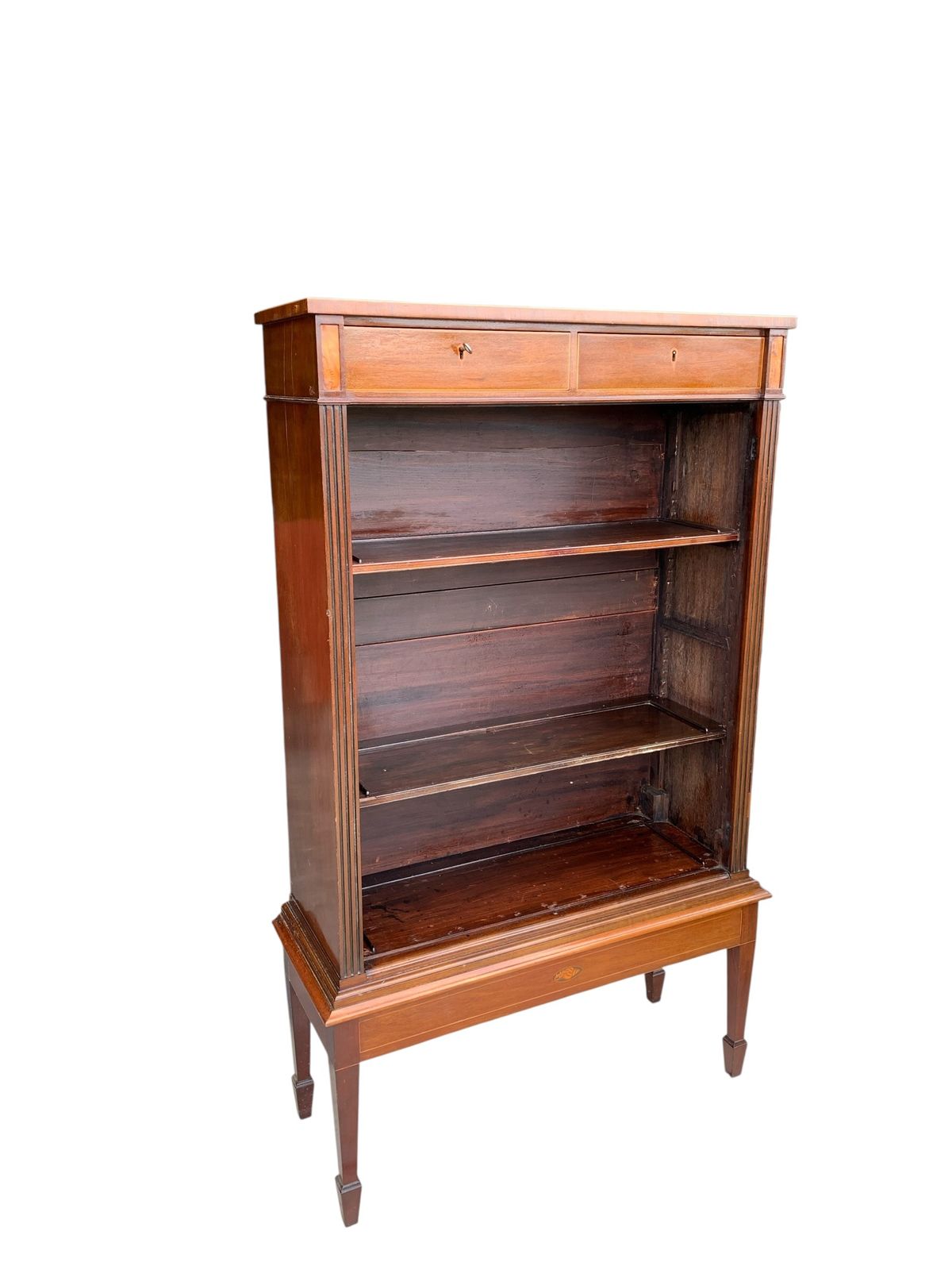 Antique Edwardian Open Bookcase / Display Cabinet photo buy