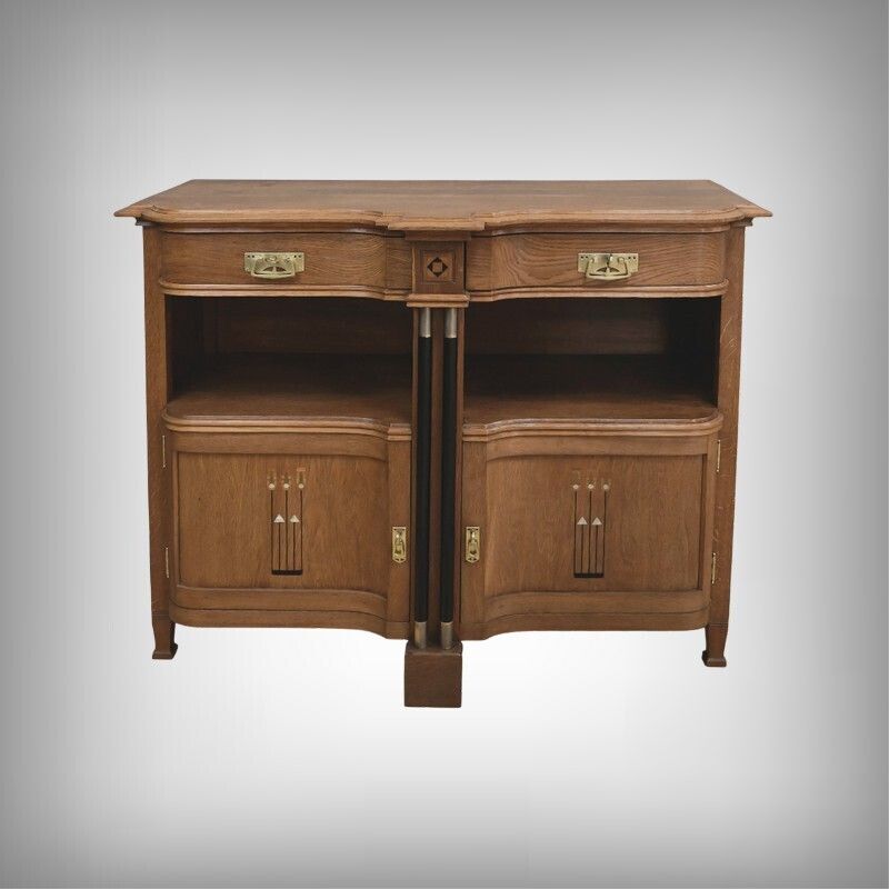 Oak Sideboard In The Style Of Gustave Serrurier Bovy, Art Deco – 1930