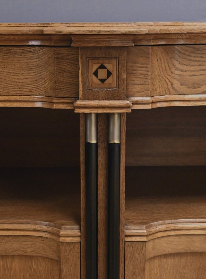photo furniture Oak Sideboard In The Style Of Gustave Serrurier Bovy, Art Deco – 1930