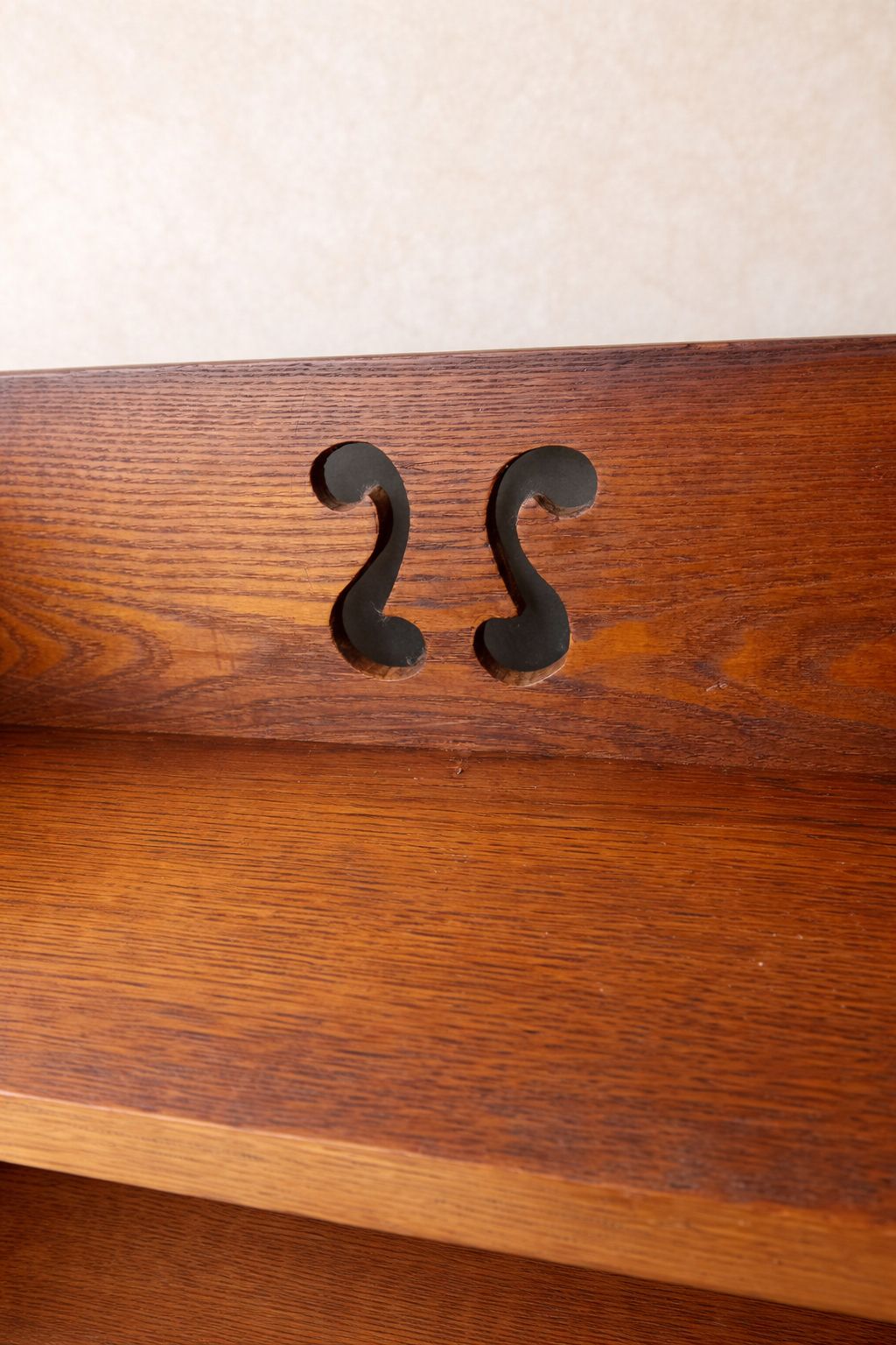 Arts & Crafts Oak Open Bookcase With Decorative Cut Out | Early 20th Century photo Furniture