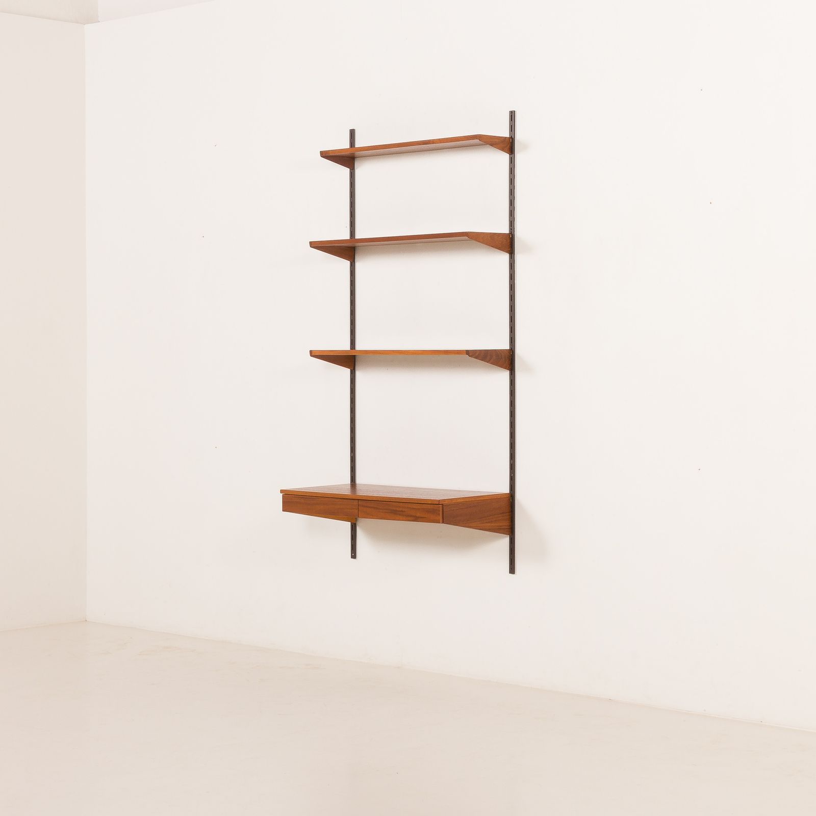 Kai Kristiansen Teak Shelving Unit With A Desk, Fm Mobler, Denmark, 1960s photo for sale