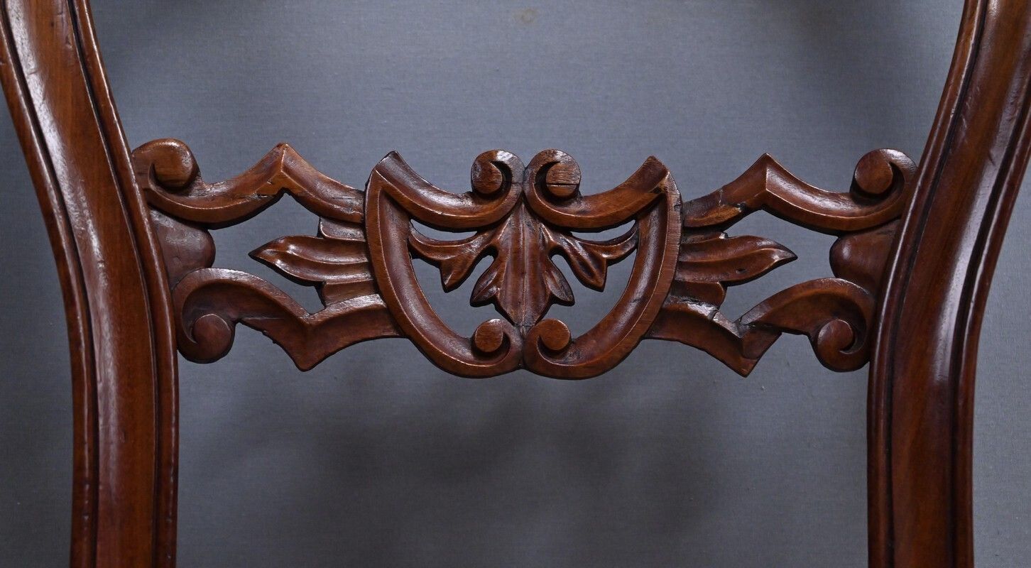 photo vinterior Set Of 4 Mahogany Chairs, Napoleon III Period   Second Half Of The 19th Century