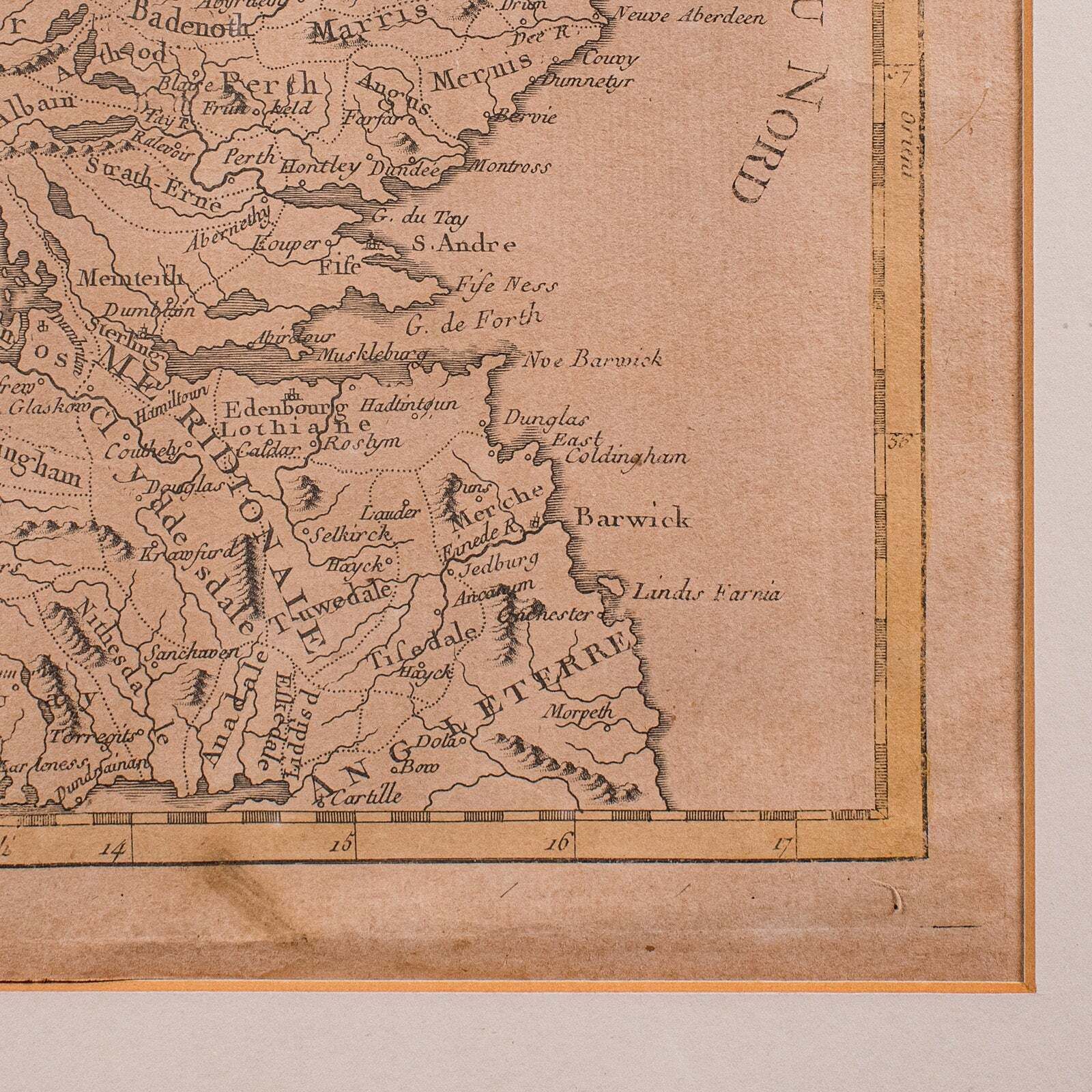 Antique Map Of Scotland, French, Framed Cartography, Ecosse, Georgian, C.1780 photo vintage