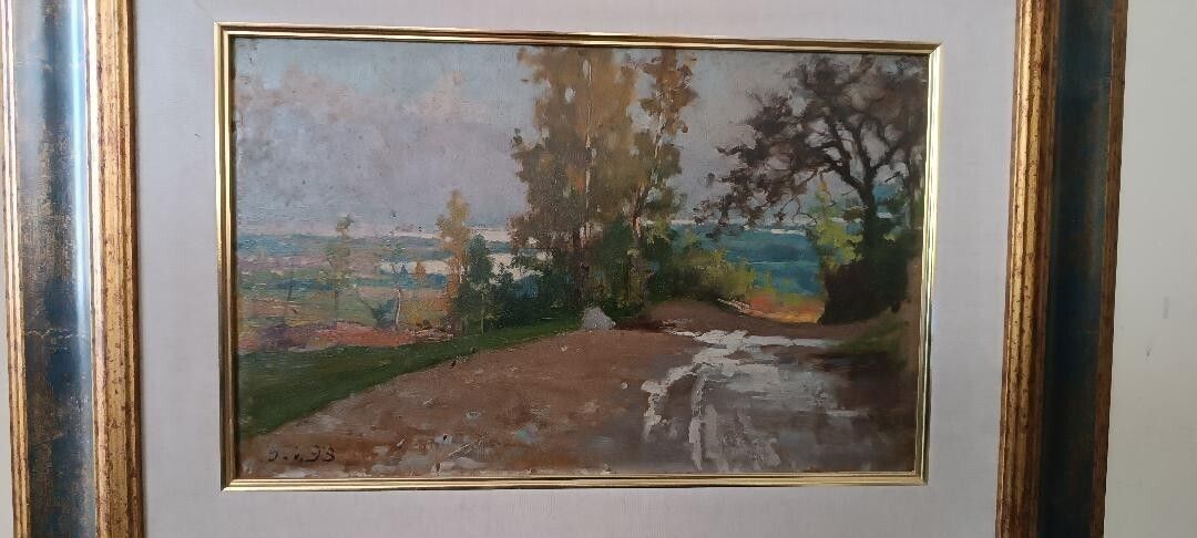 Oil Painting On Cardboard, Dated, Unsigned, Late 19th Century, Italian School photo Art