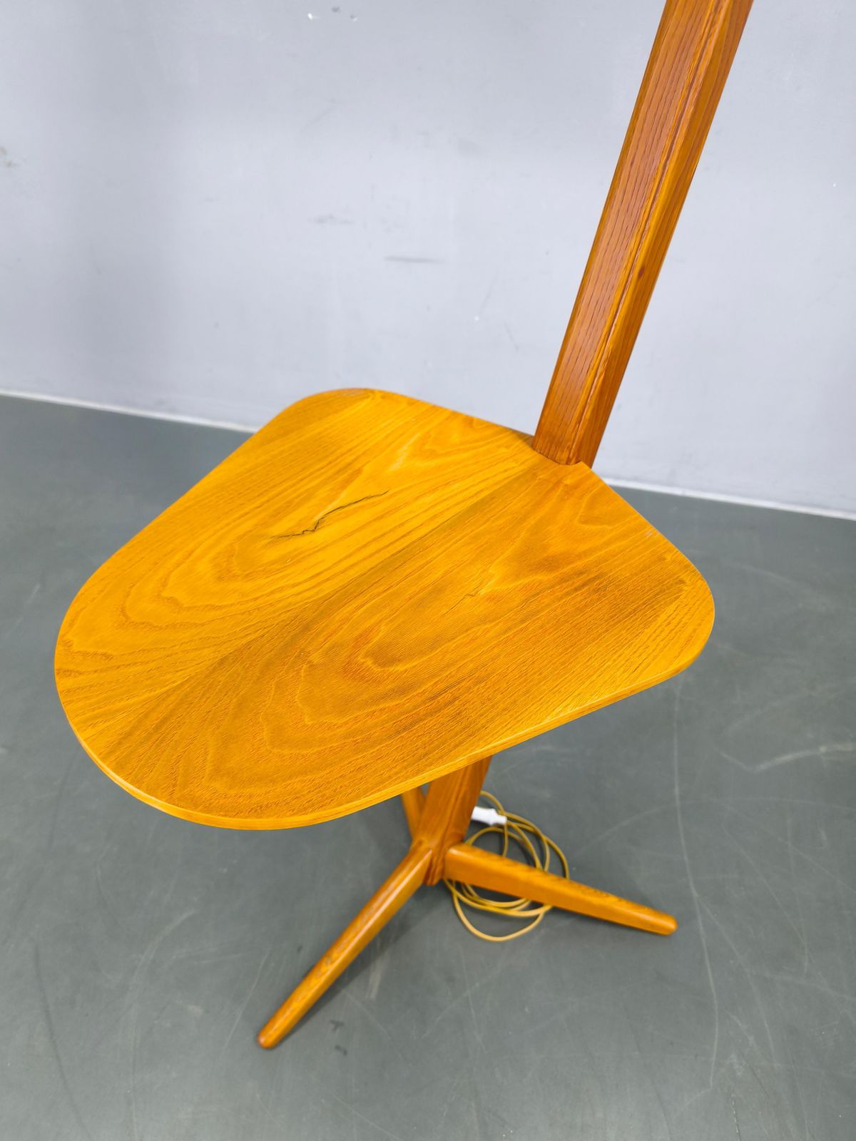 photo furniture Mid Century Floor Lamp With Rattan Shade, Czechoslovakia, 1960s