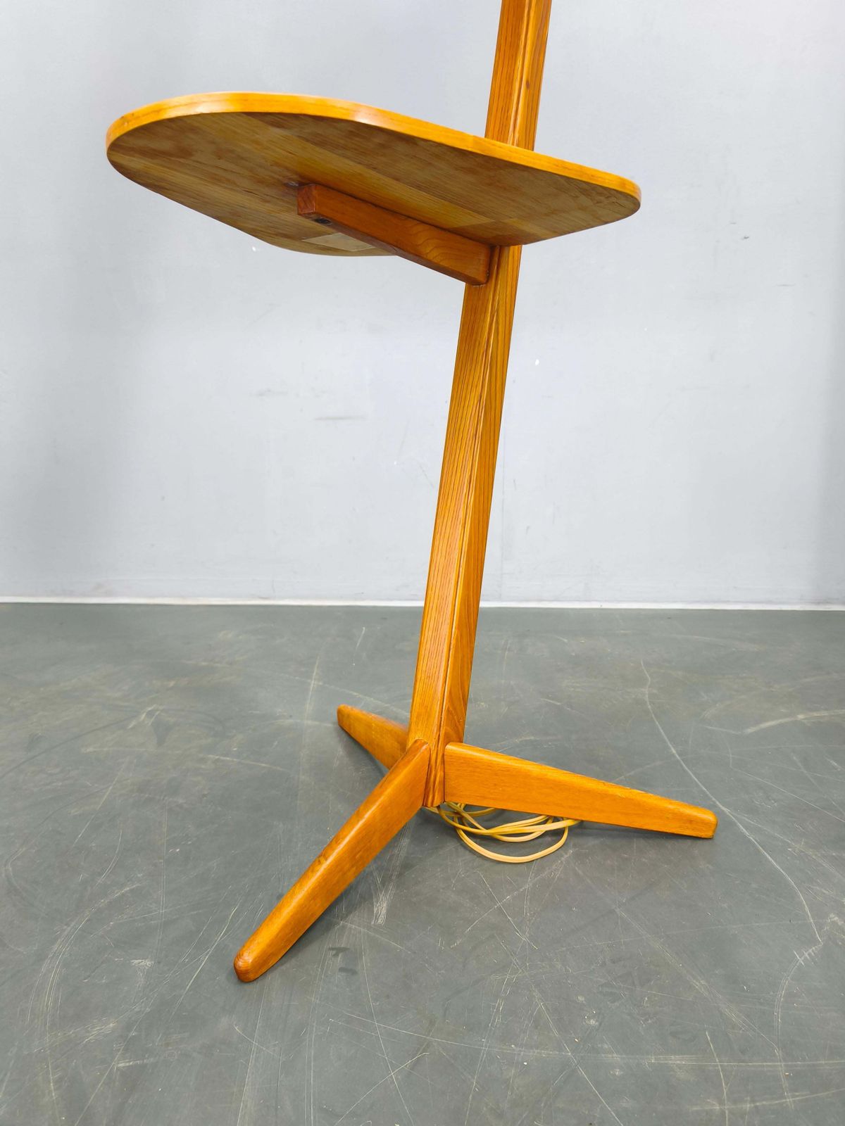 photo for sale Mid Century Floor Lamp With Rattan Shade, Czechoslovakia, 1960s