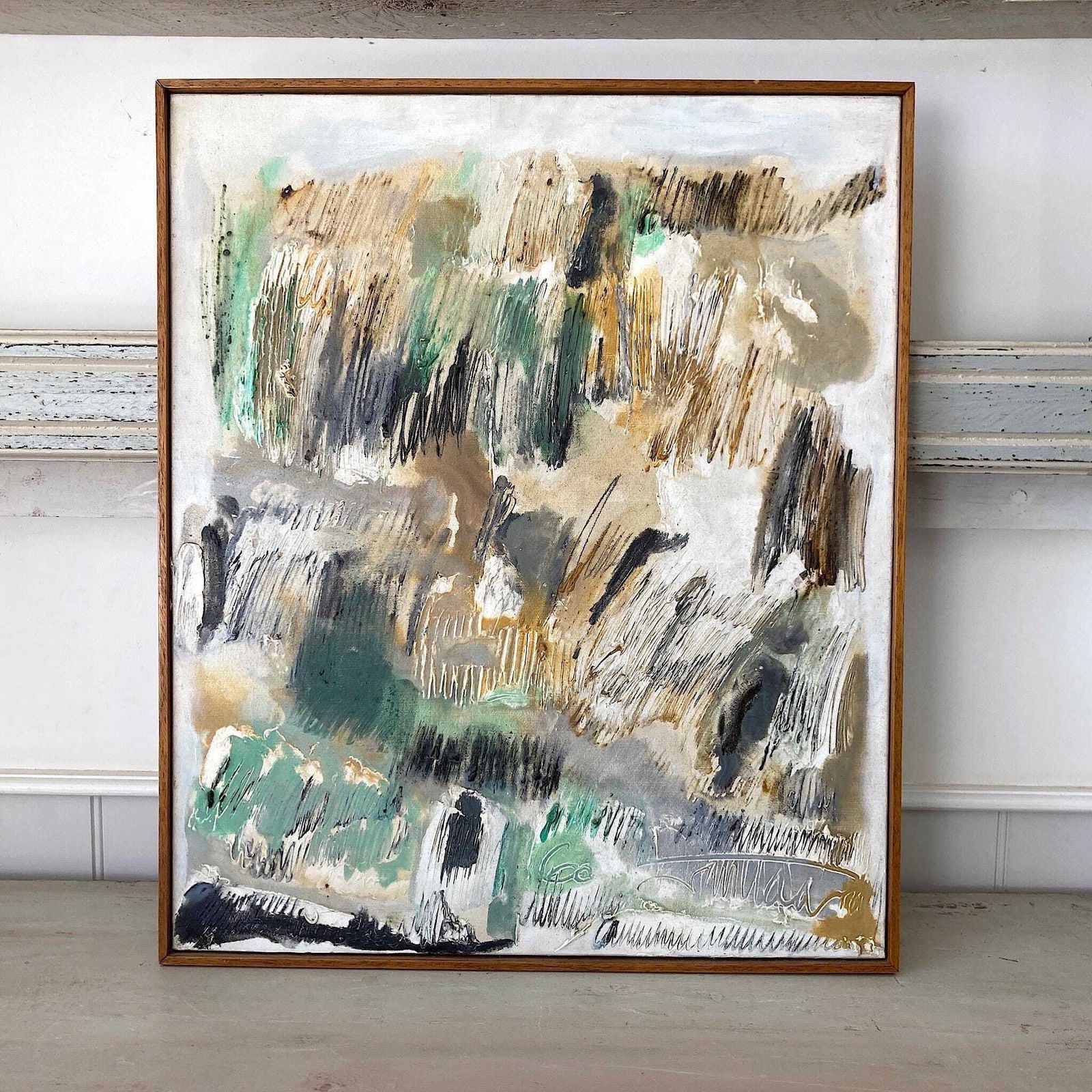 Nuit Obscure   Abstract Painting Dated 1960 From Paris School Art Movement